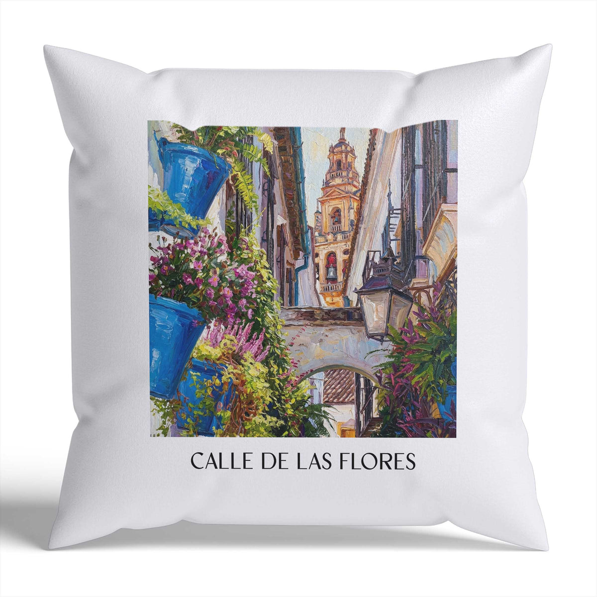 calle-de-las-flores-córdoba-spanien-kissenbezug-oil-painting-oelgemaelde