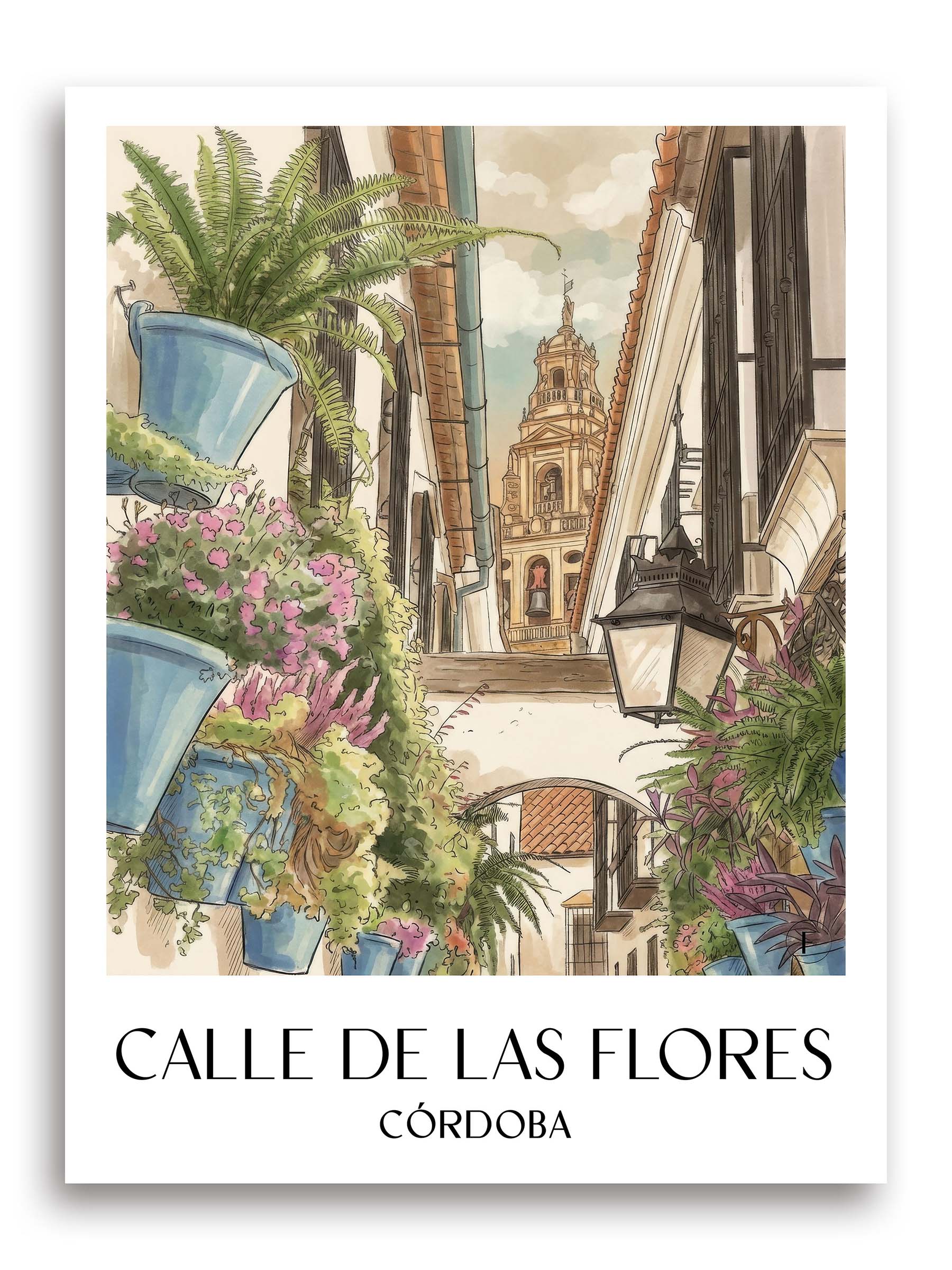 calle-de-las-flores-córdoba-spanien-poster-aquarell