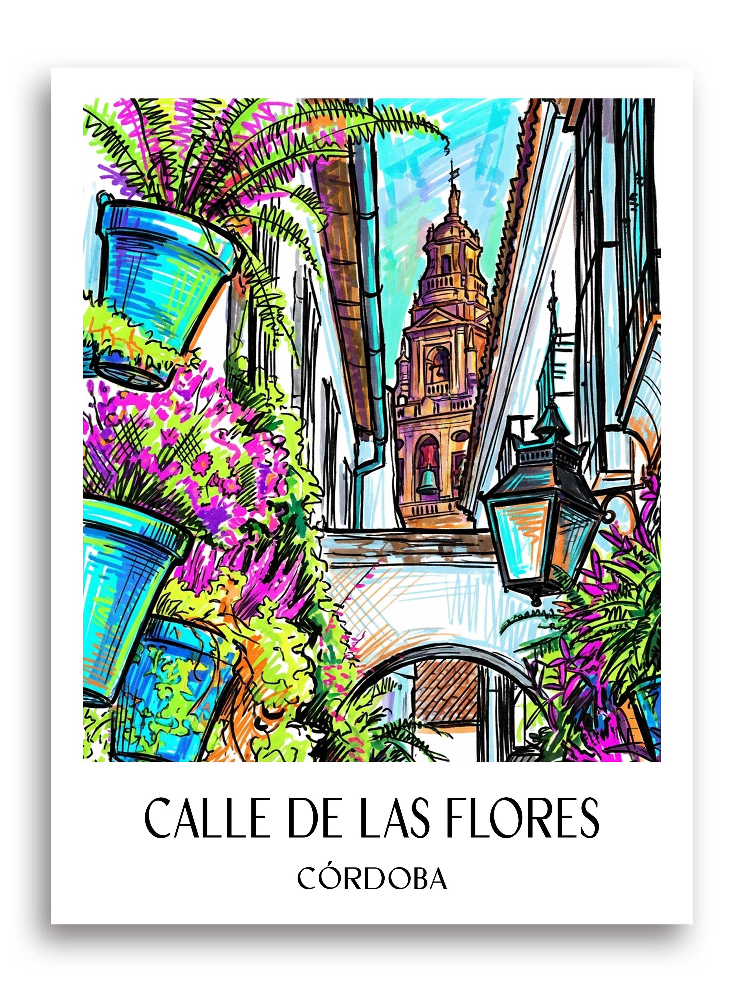 calle-de-las-flores-córdoba-spanien-poster-graffiti
