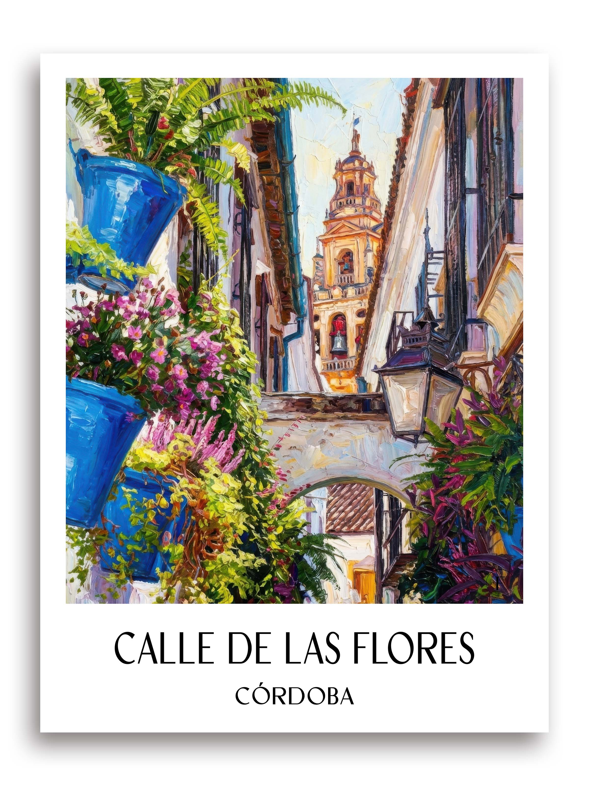 calle-de-las-flores-córdoba-spanien-poster-oil-painting-oelgemaelde