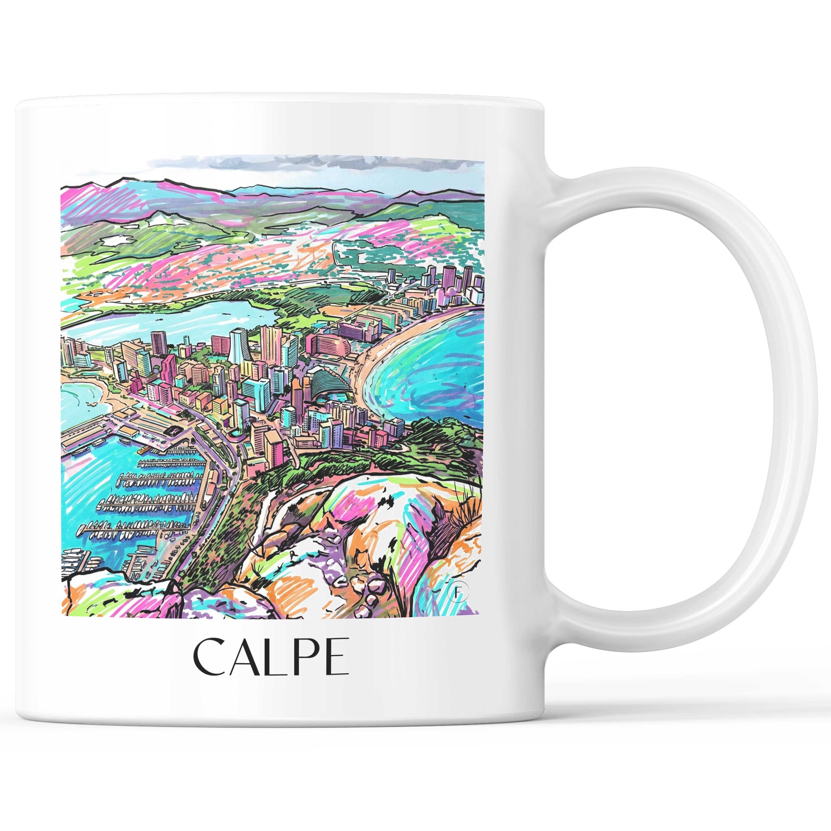 Calpe Kaffeebecher - Spanien - Spanien und Spanien Becher - Kaffeetasse im Tag Graffiti Stil - favplace