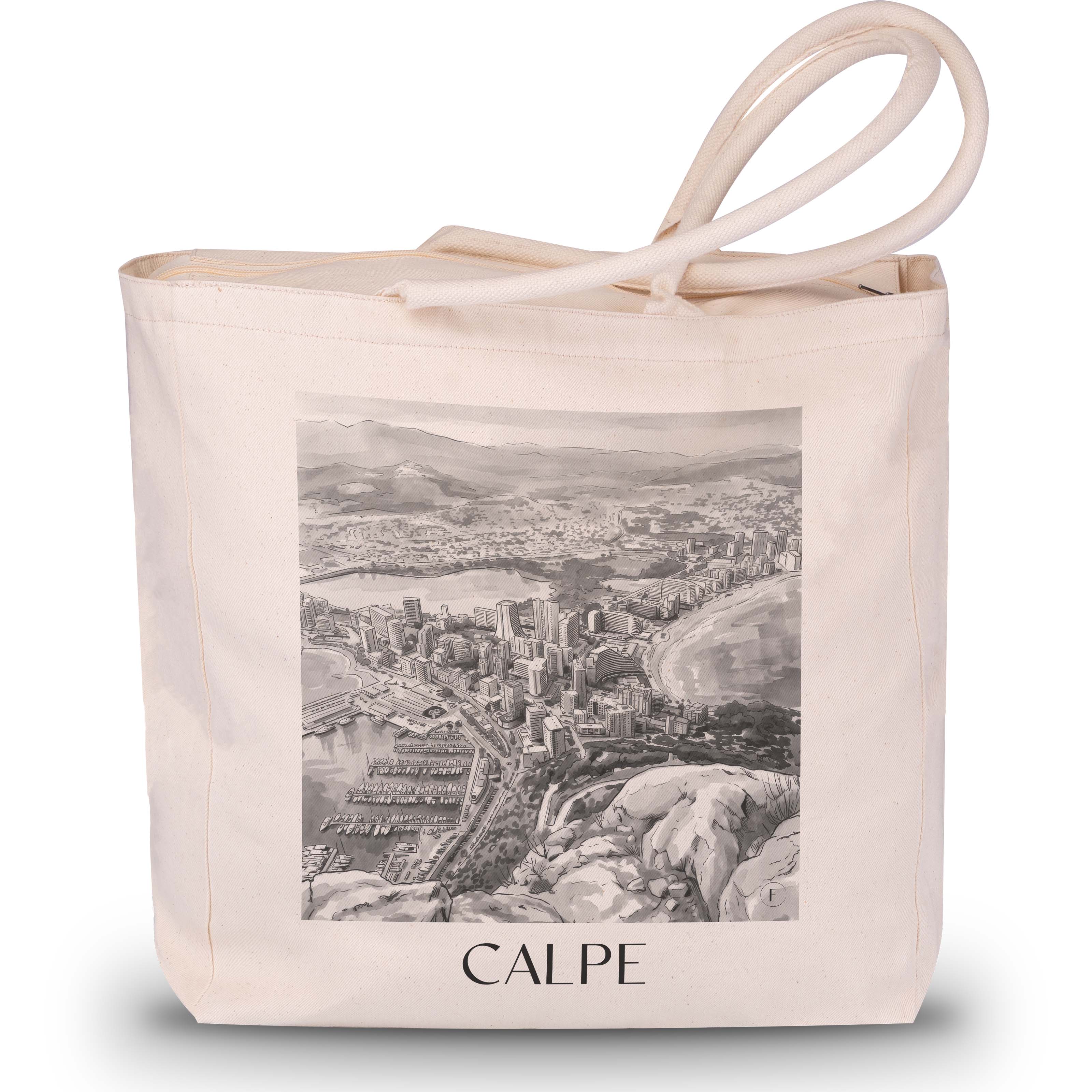 calpe-spanien-spanien-einkaufstasche-aquarell-schwarz-weiss