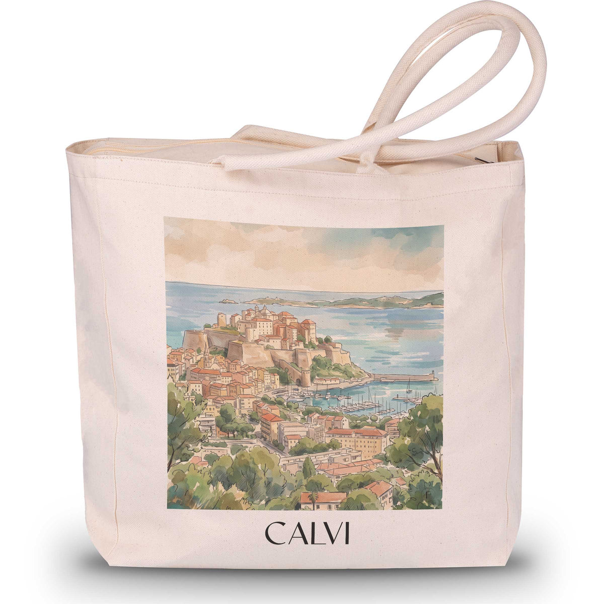 calvi-balagne-frankreich-einkaufstasche-aquarell