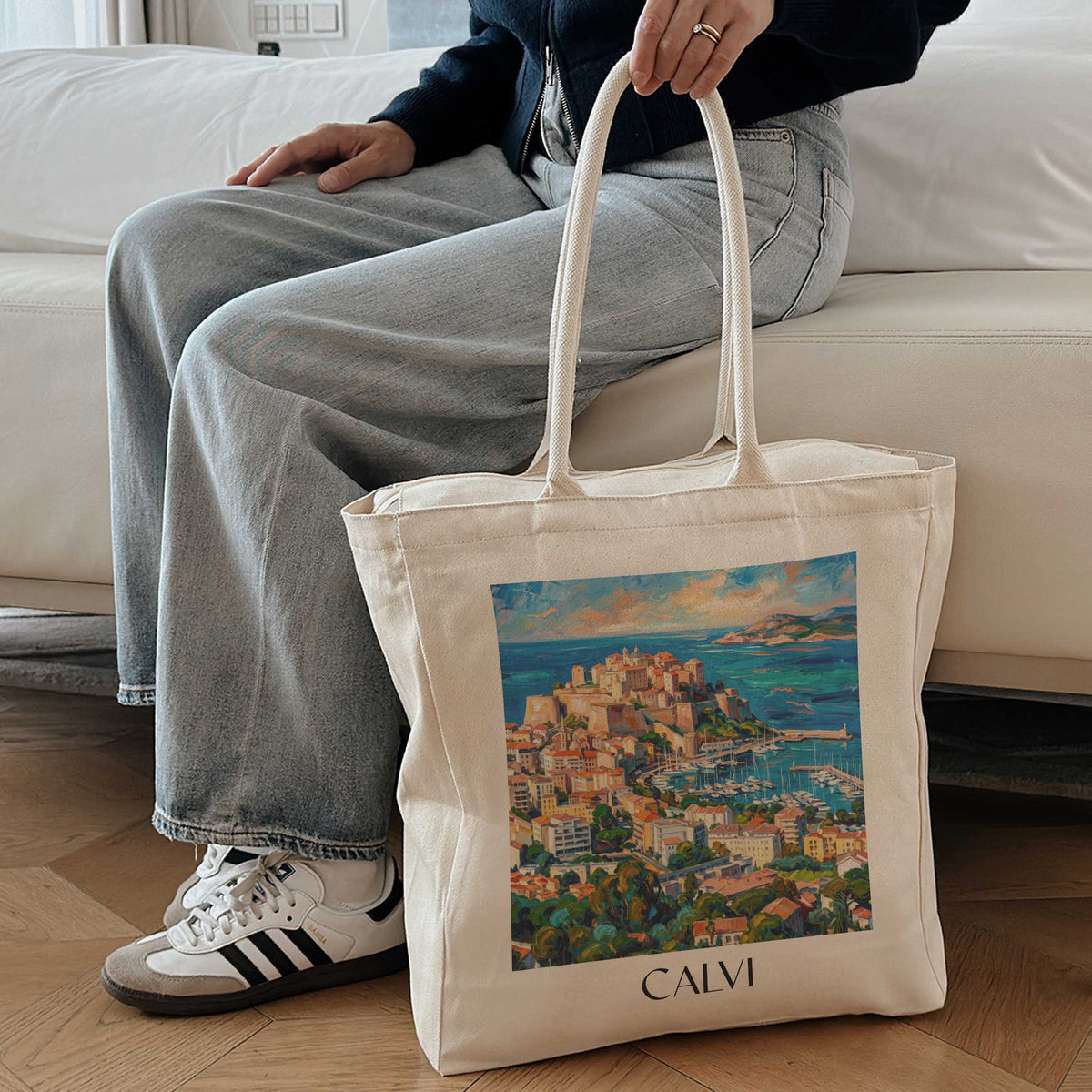 calvi-balagne-frankreich-einkaufstasche-oil-painting-oelgemaelde