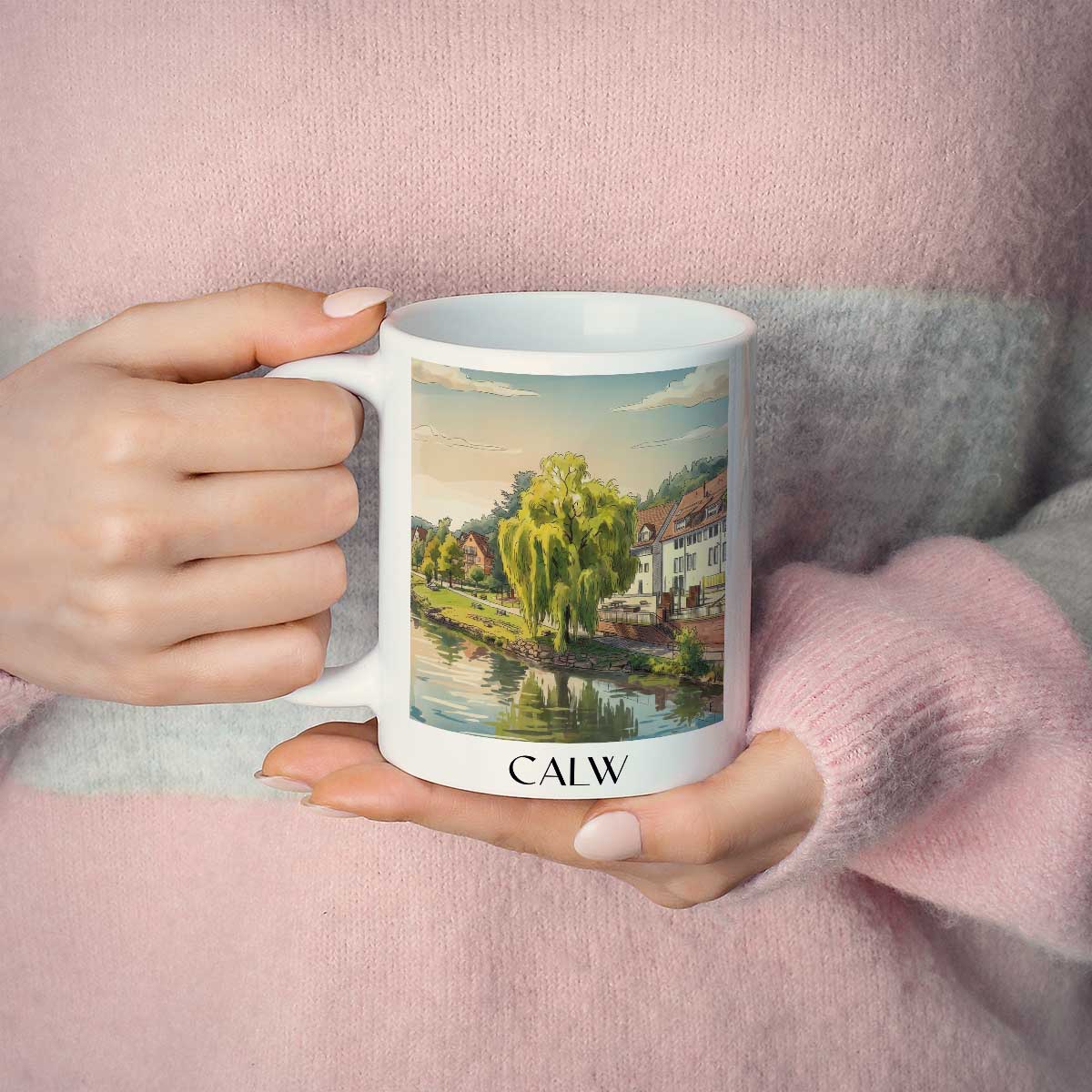 calw-nordschwarzwald-deutschland-kaffeebecher-aquarell