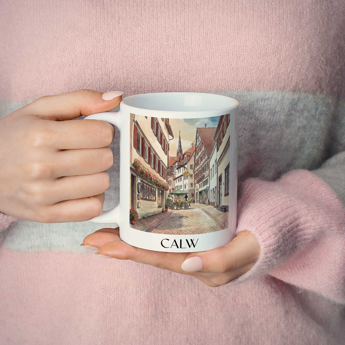 calw-nordschwarzwald-deutschland-kaffeebecher-aquarell