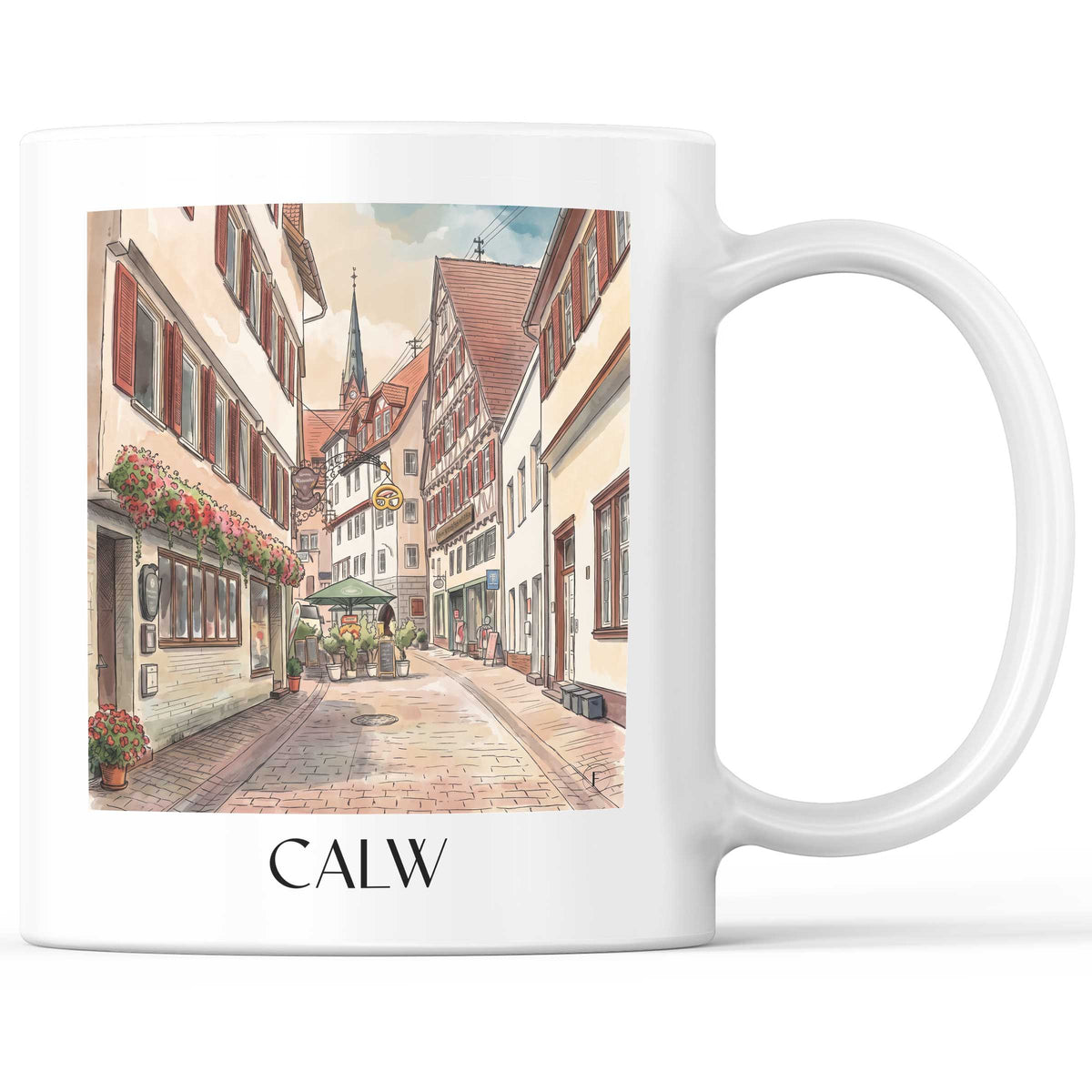 Calw Kaffeebecher - Nordschwarzwald - Deutschland Becher - Kaffeetasse im Aquarell Stil - favplace
