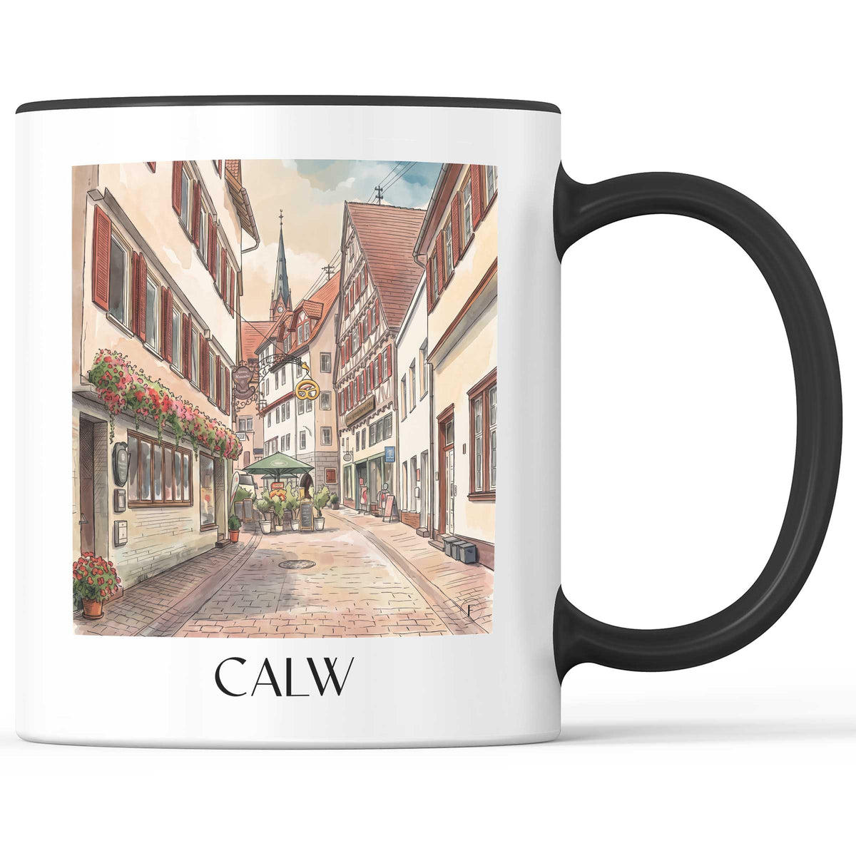 Calw Kaffeebecher - Nordschwarzwald - Deutschland Becher - Kaffeetasse im Aquarell Stil - favplace