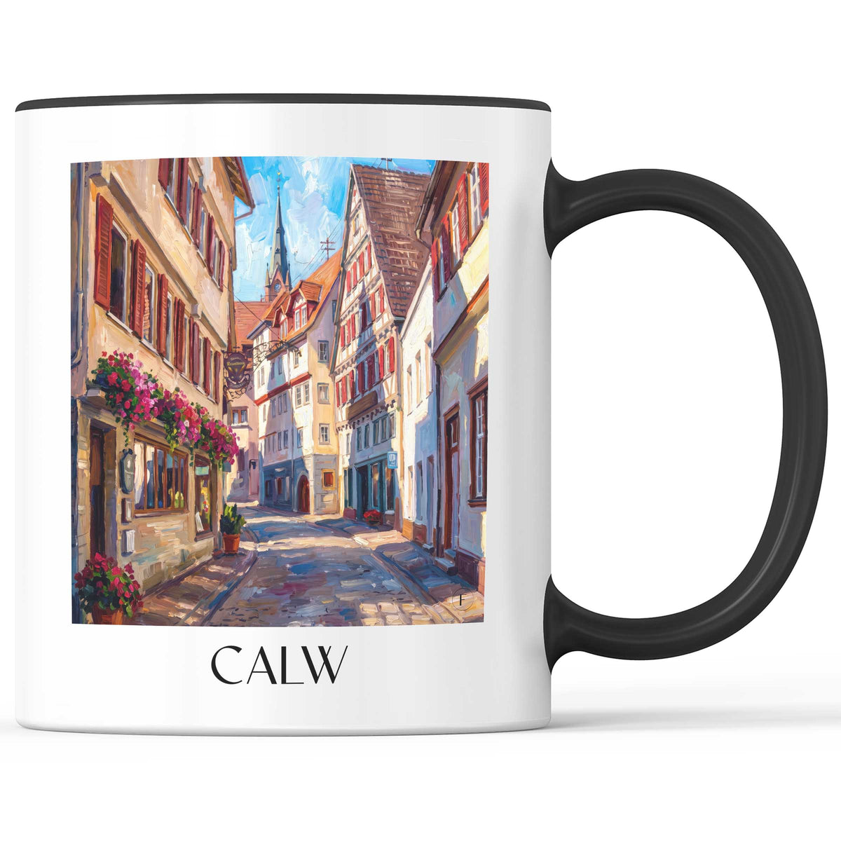 Calw Kaffeebecher - Nordschwarzwald - Deutschland Becher - Kaffeetasse im Ölgemälde Stil - favplace