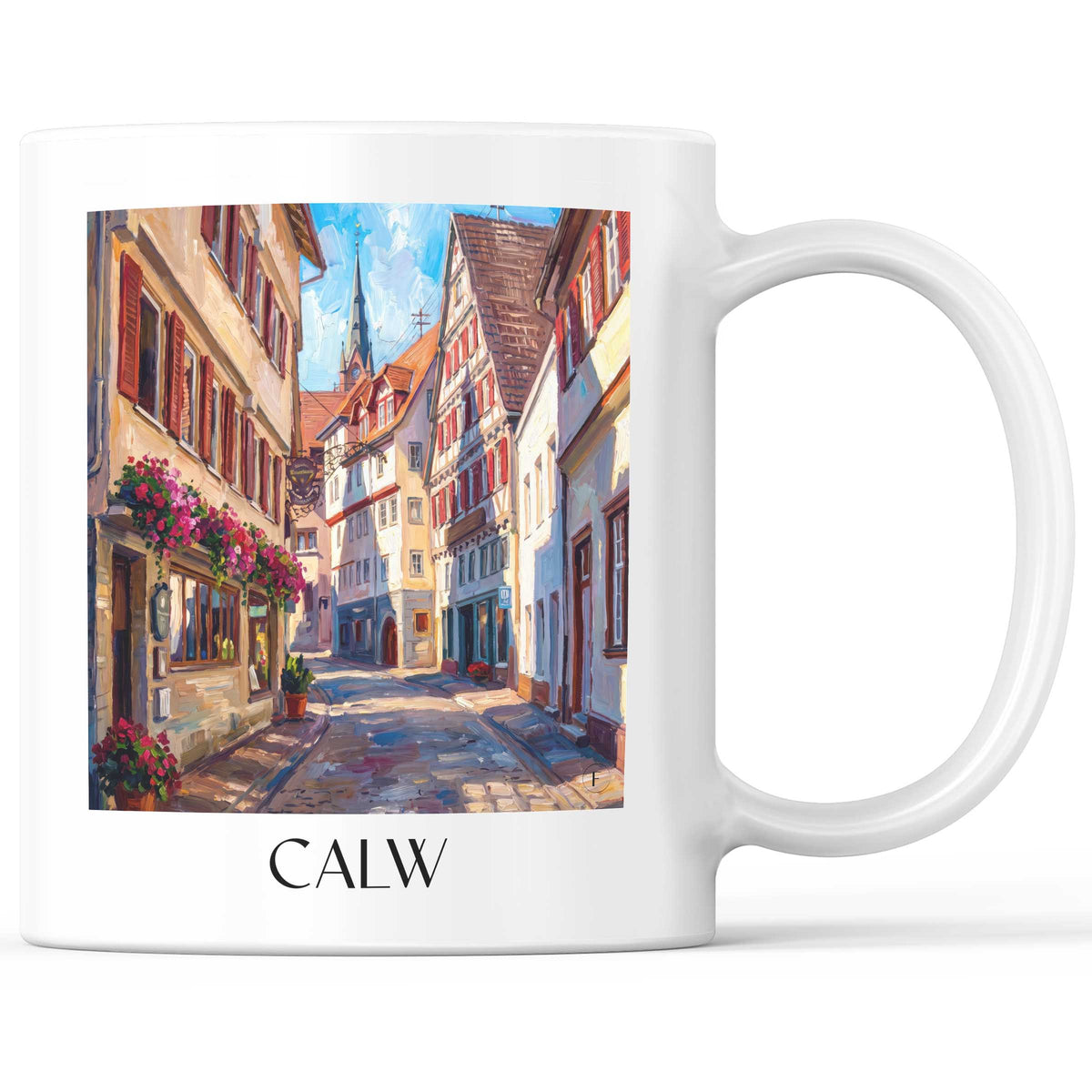 Calw Kaffeebecher - Nordschwarzwald - Deutschland Becher - Kaffeetasse im Ölgemälde Stil - favplace