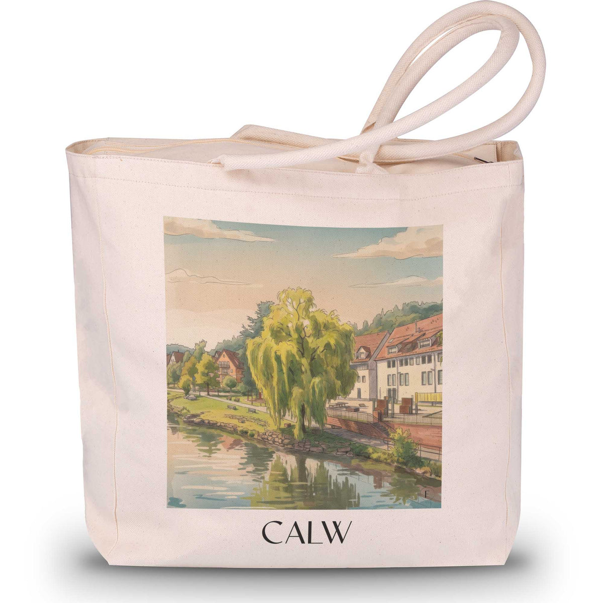 calw-nordschwarzwald-deutschland-einkaufstasche-aquarell