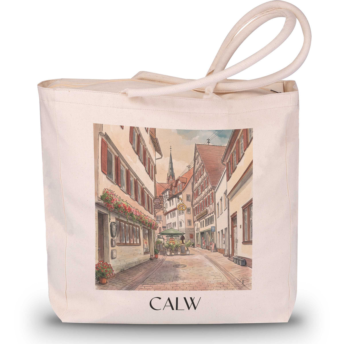 calw-nordschwarzwald-deutschland-einkaufstasche-aquarell