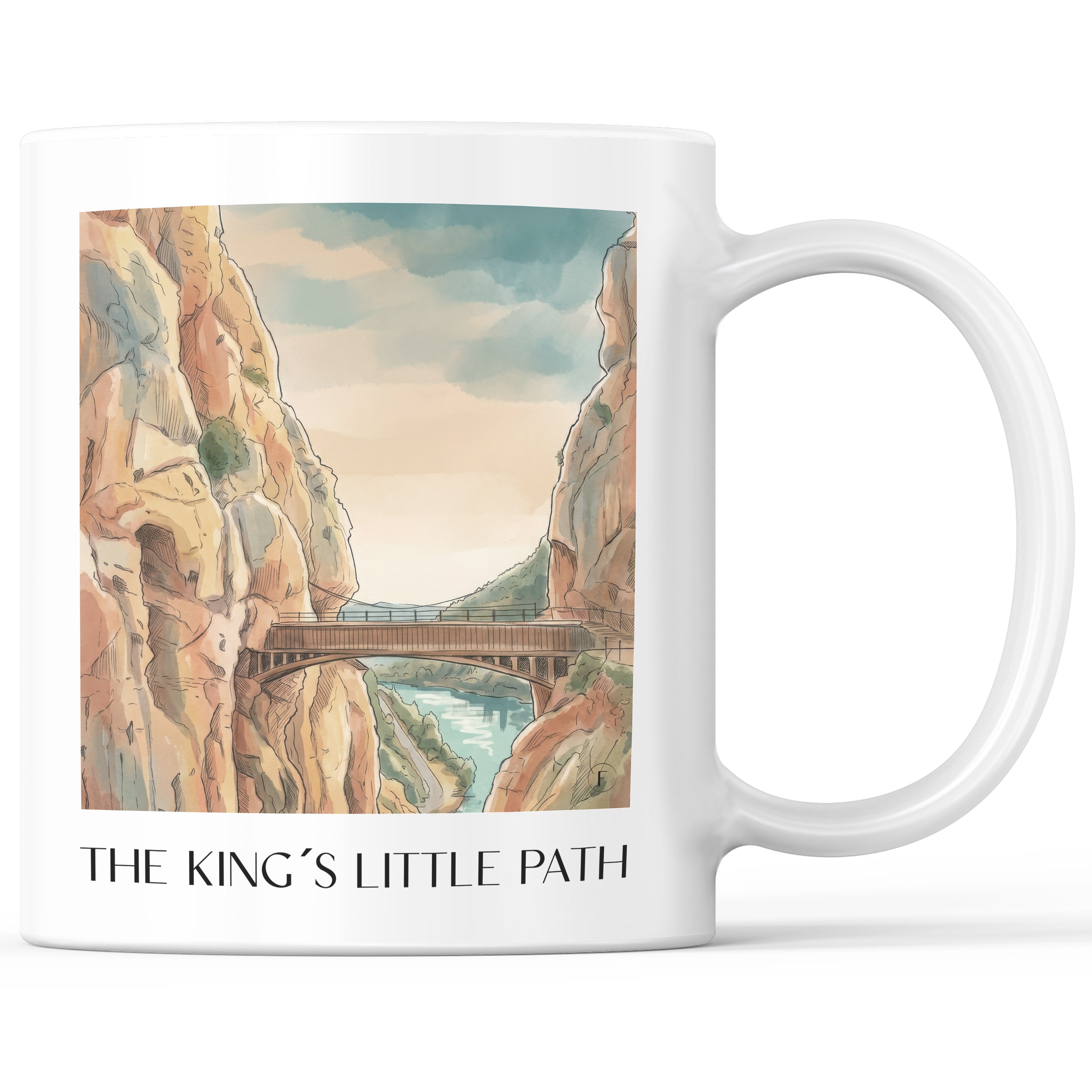 Caminito del Rey Kaffeebecher - Spanien - Spanien Becher - Kaffeetasse im Aquarell Stil - favplace