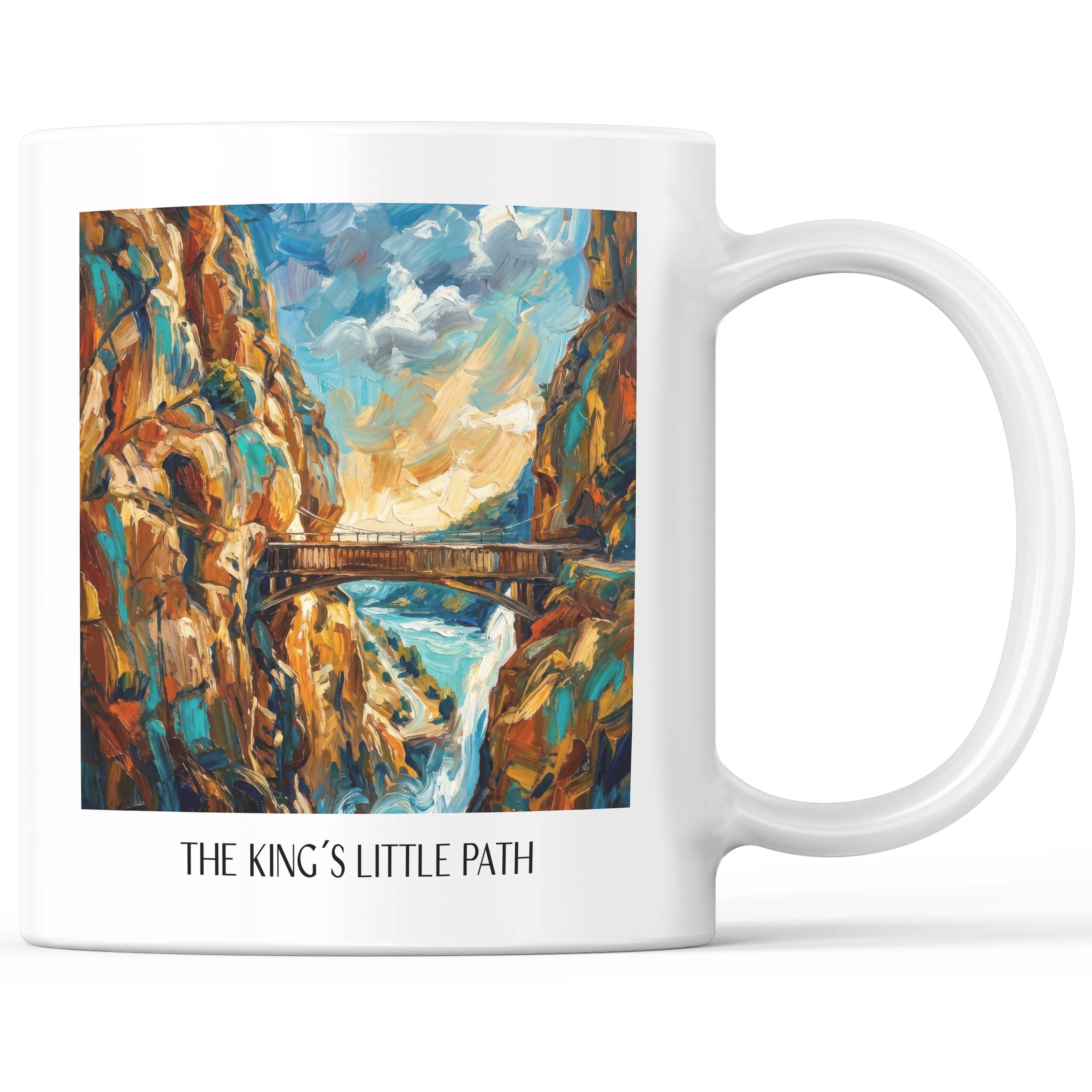 Caminito del Rey Kaffeebecher - Spanien - Spanien Becher - Kaffeetasse im Ölgemälde Stil - favplace