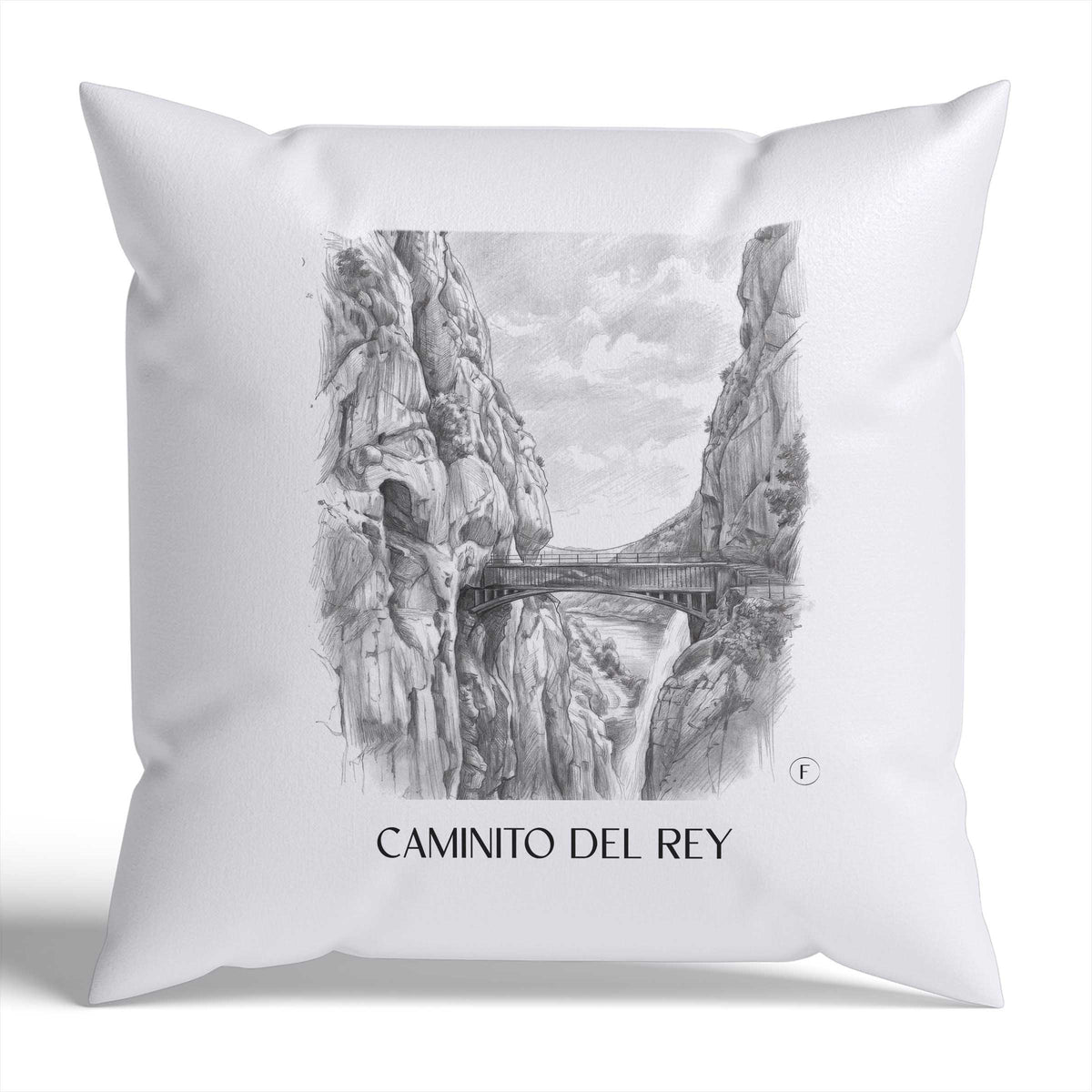 Caminito del Rey Kissenhülle - Zierkissen Bezug - Spanien - Spanien Kissen bzw. Kissenbezug im Zeichnung Stil - favplace