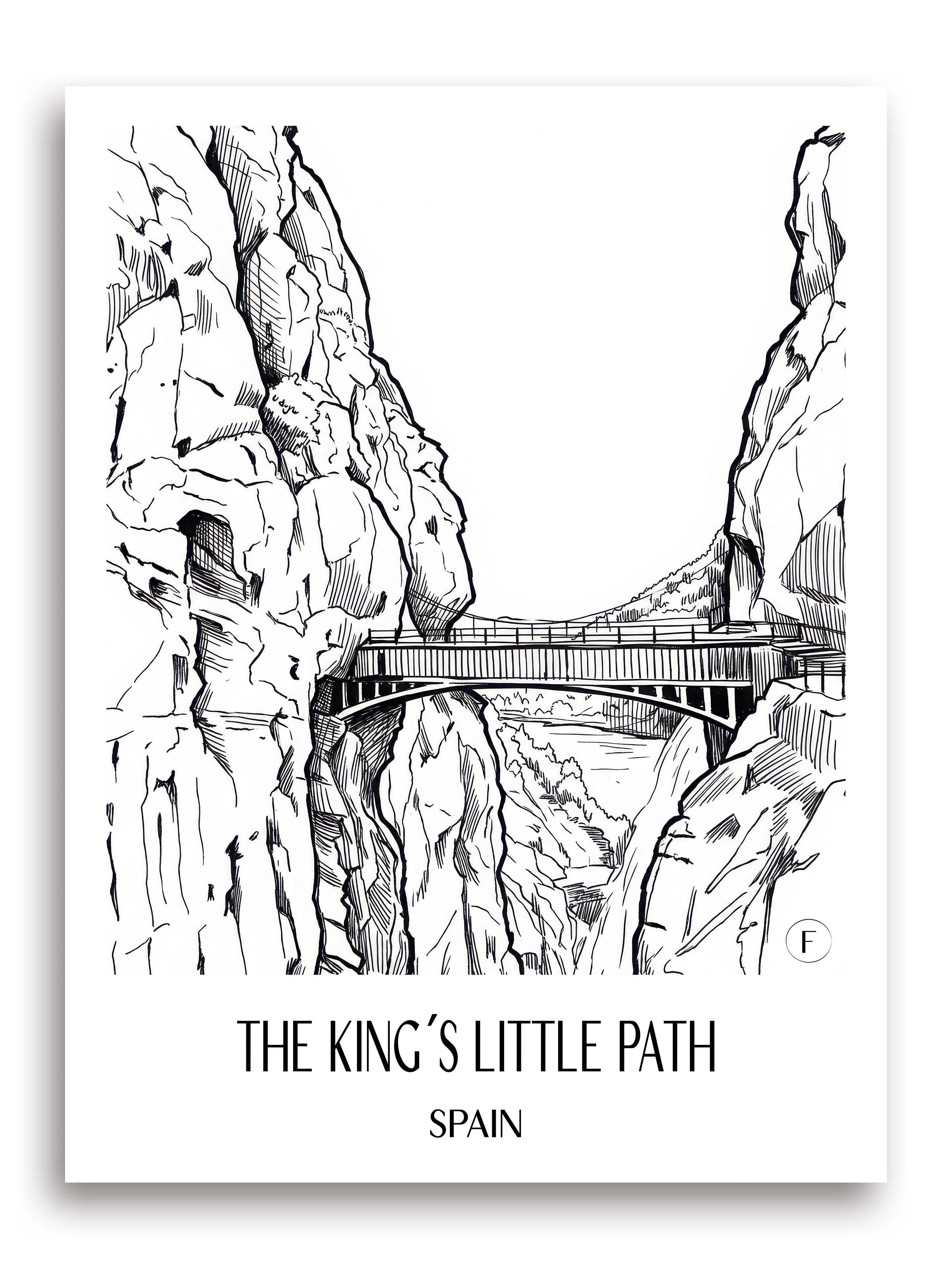 Caminito del Rey Poster - Spanien - Spanien Kunstdruck - Skizze von A4 bis A1 - favplace