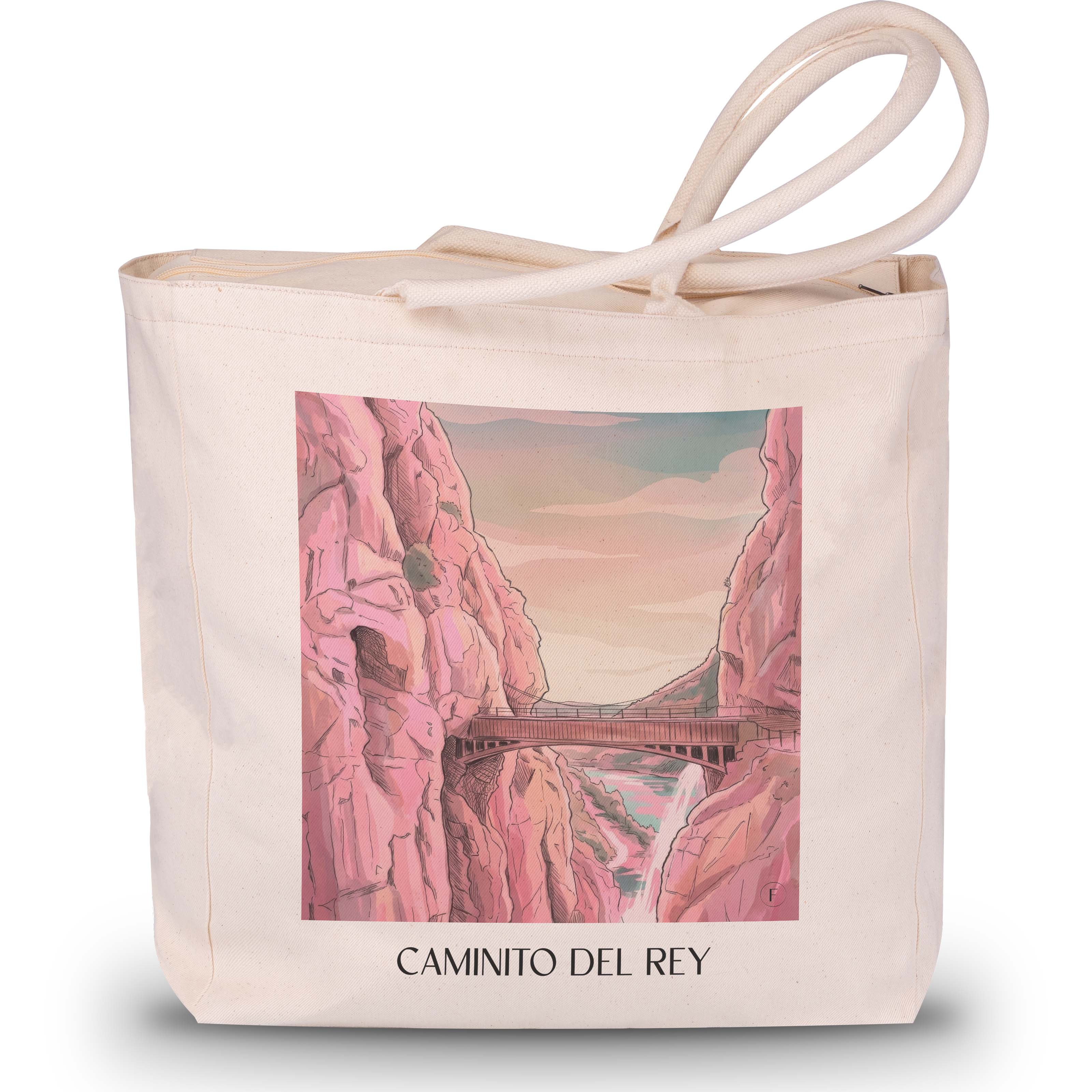 caminito-del-rey-spanien-spanien-einkaufstasche-aquarell-pink-rosa
