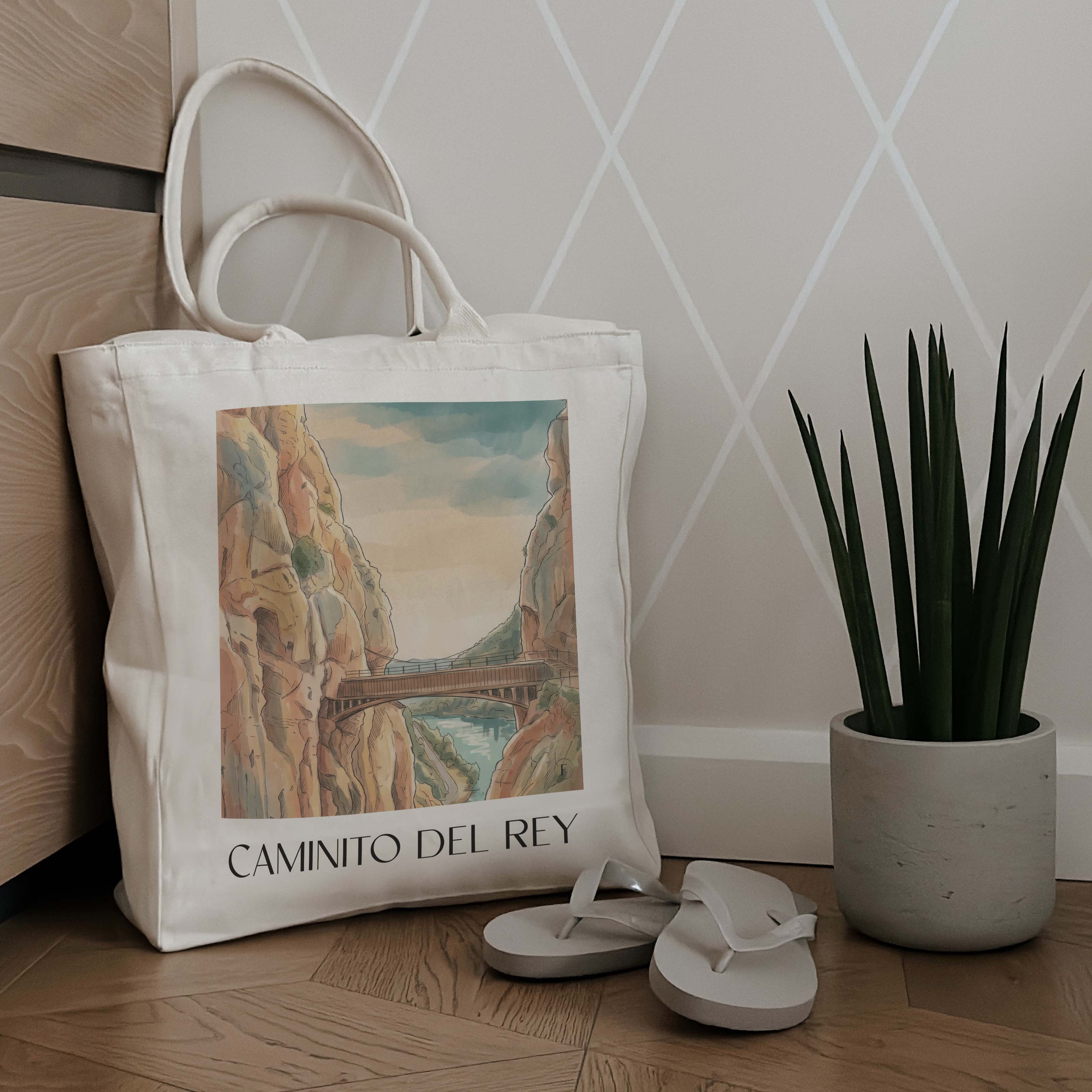 caminito-del-rey-spanien-spanien-einkaufstasche-aquarell