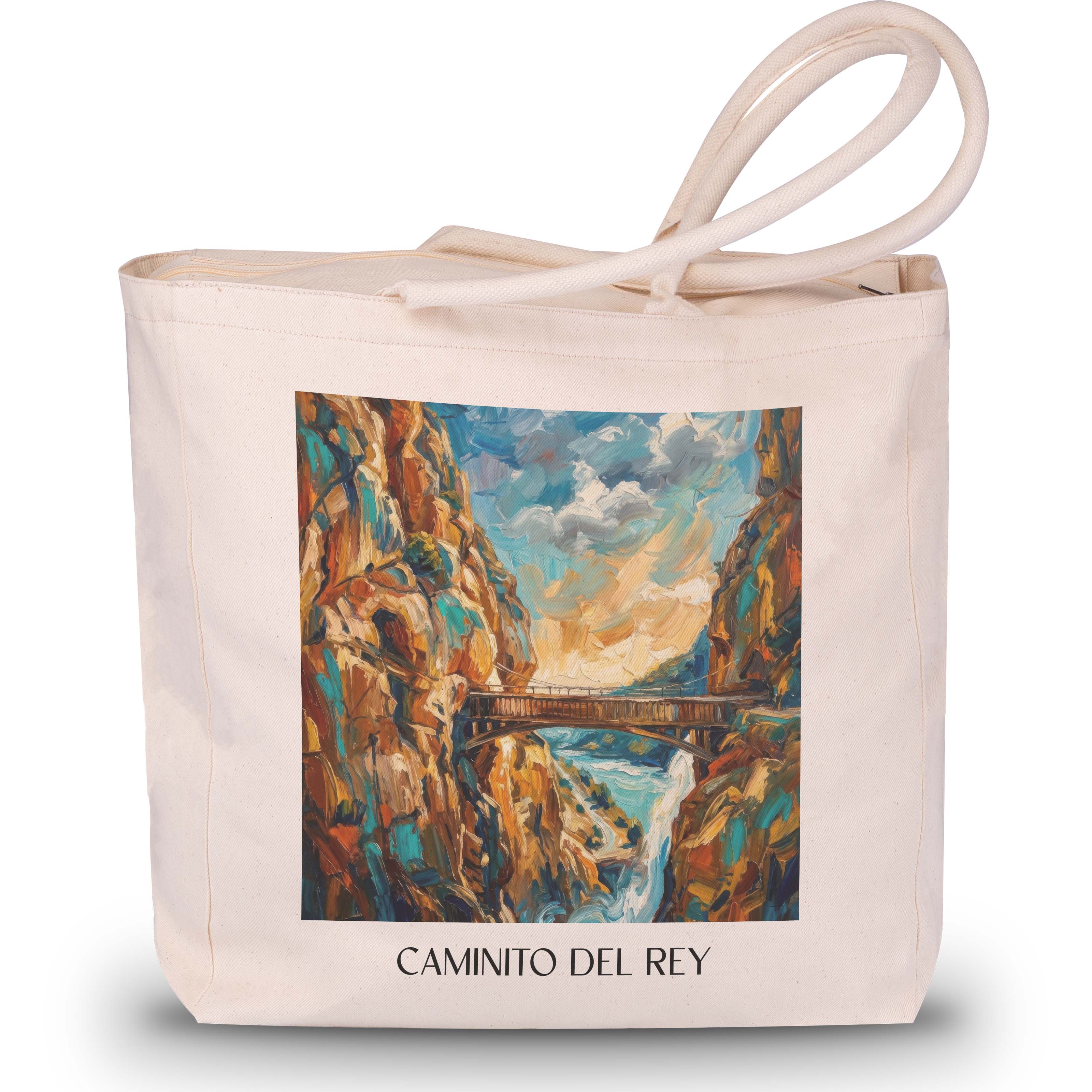 caminito-del-rey-spanien-spanien-einkaufstasche-oil-painting-oelgemaelde