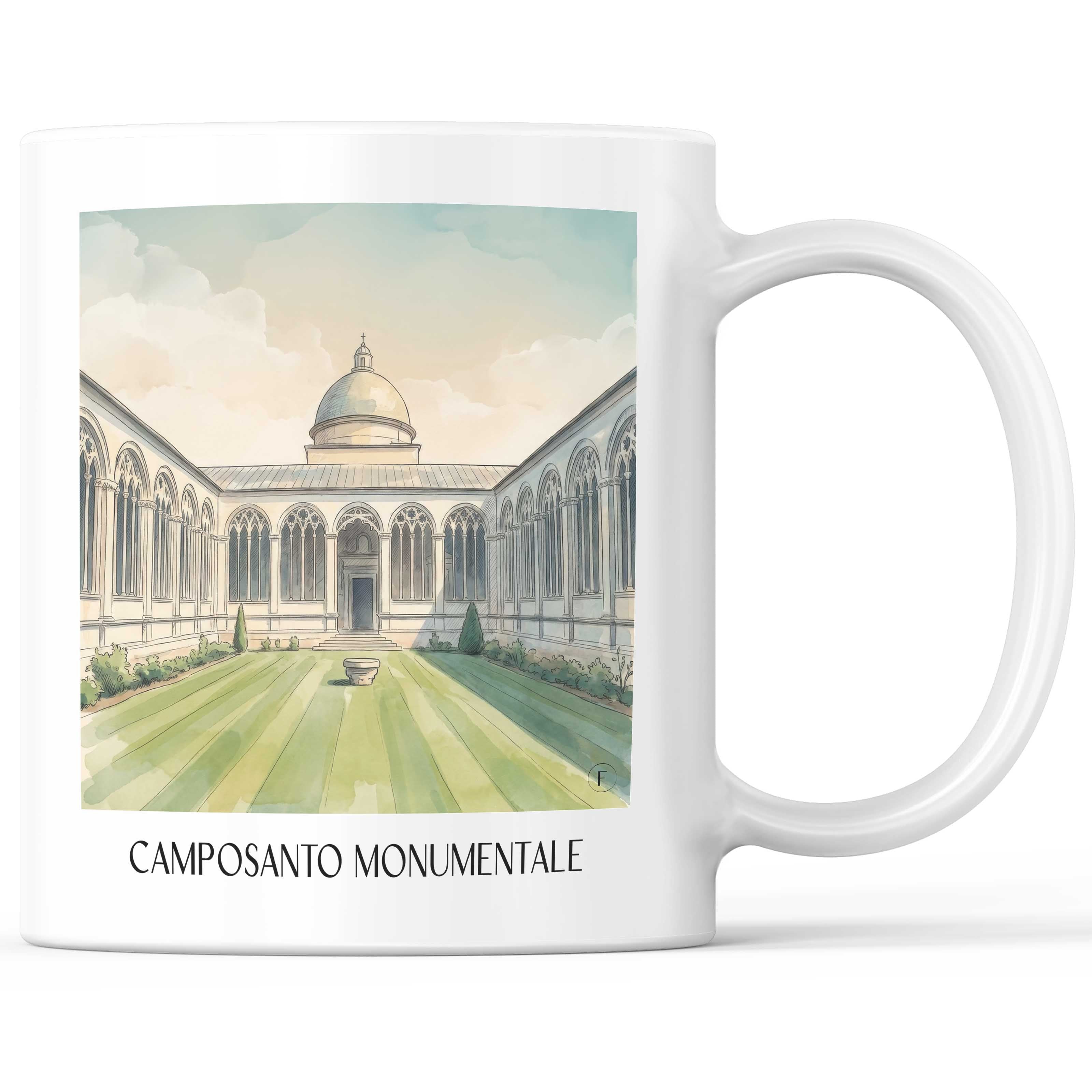 Camposanto Monumentale Kaffeebecher - Pisa - Italien Becher - Kaffeetasse im Aquarell Stil - favplace
