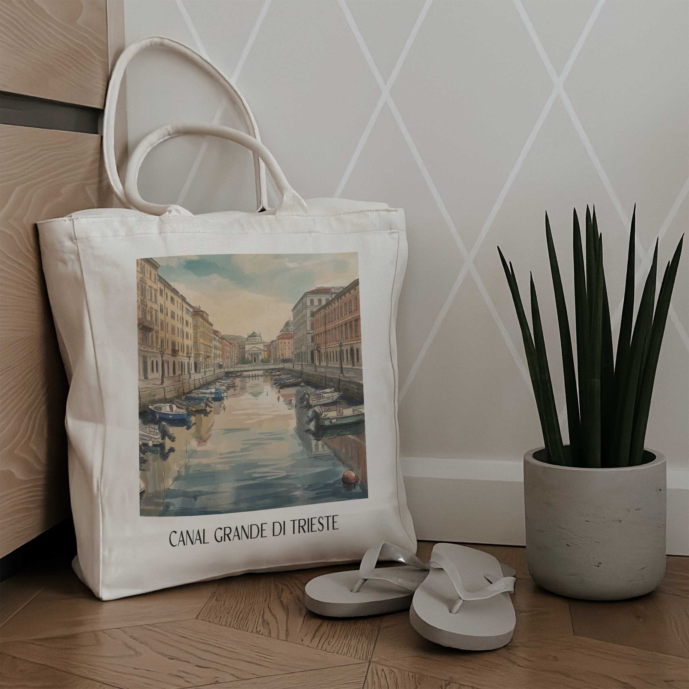 canal-grande-di-trieste-italien-italien-einkaufstasche-aquarell