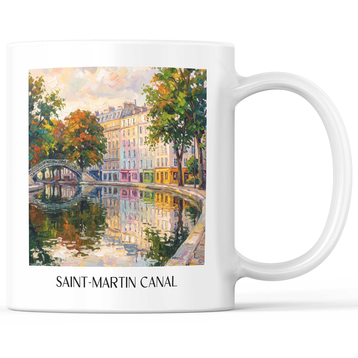 Canal Saint-Martin Kaffeebecher - Paris - Frankreich Becher - Kaffeetasse im Ölgemälde Stil - favplace