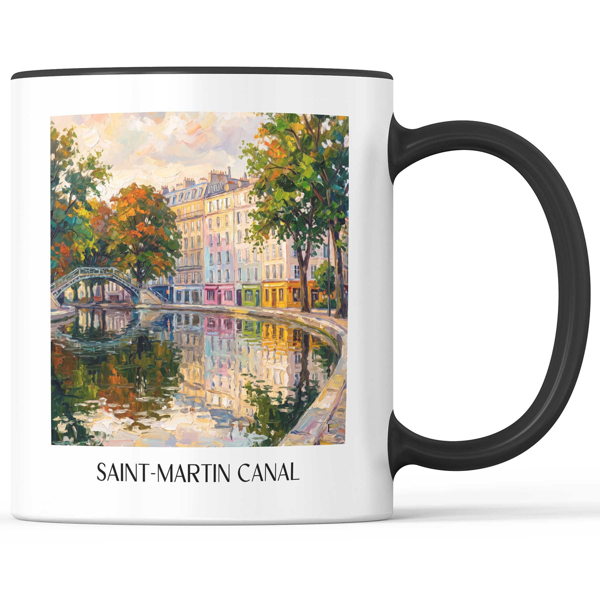 Canal Saint-Martin Kaffeebecher - Paris - Frankreich Becher - Kaffeetasse im Ölgemälde Stil - favplace