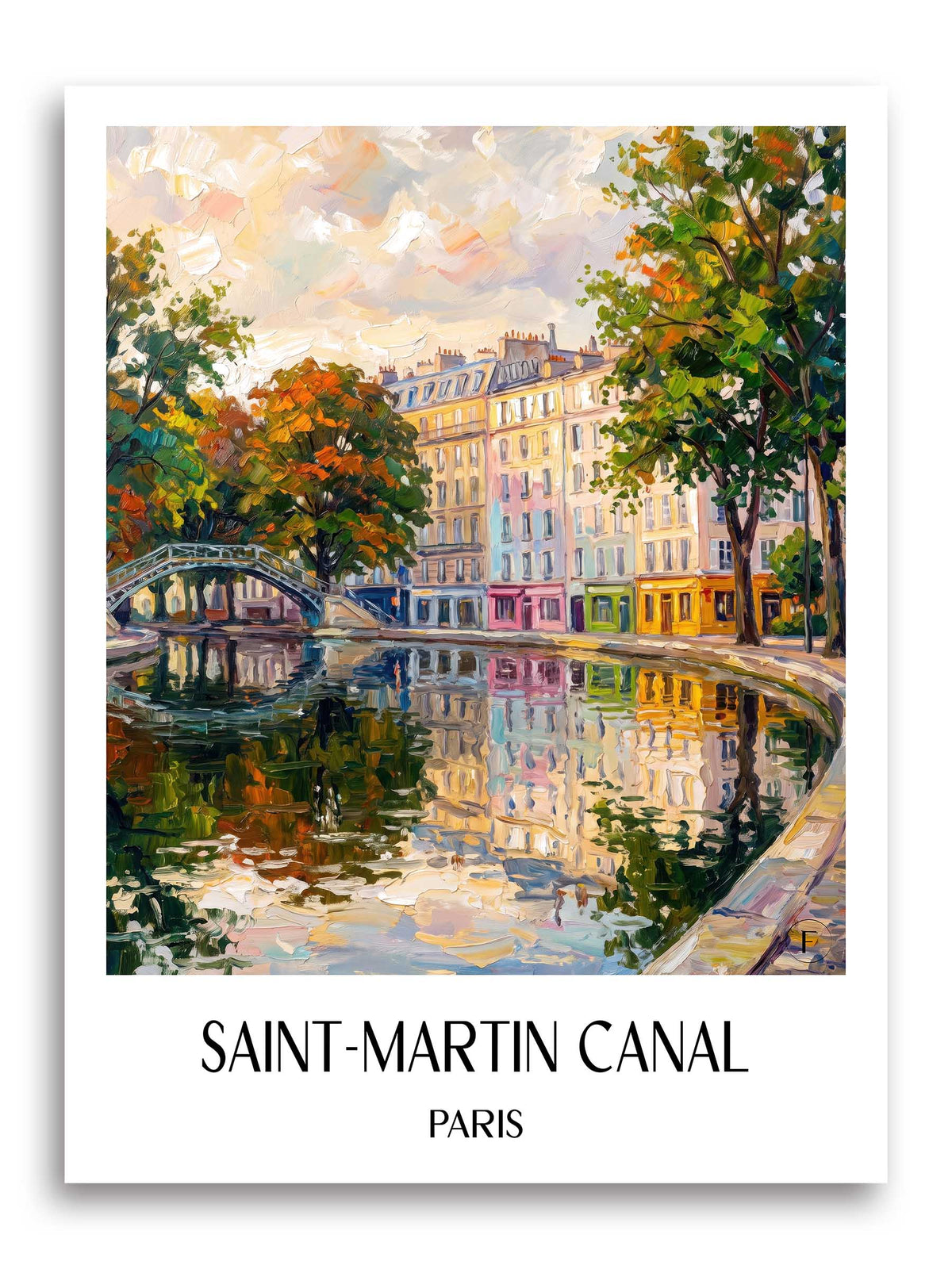 Canal Saint-Martin Poster - Paris - Frankreich Kunstdruck - Ölgemälde von A4 bis A1 - favplace