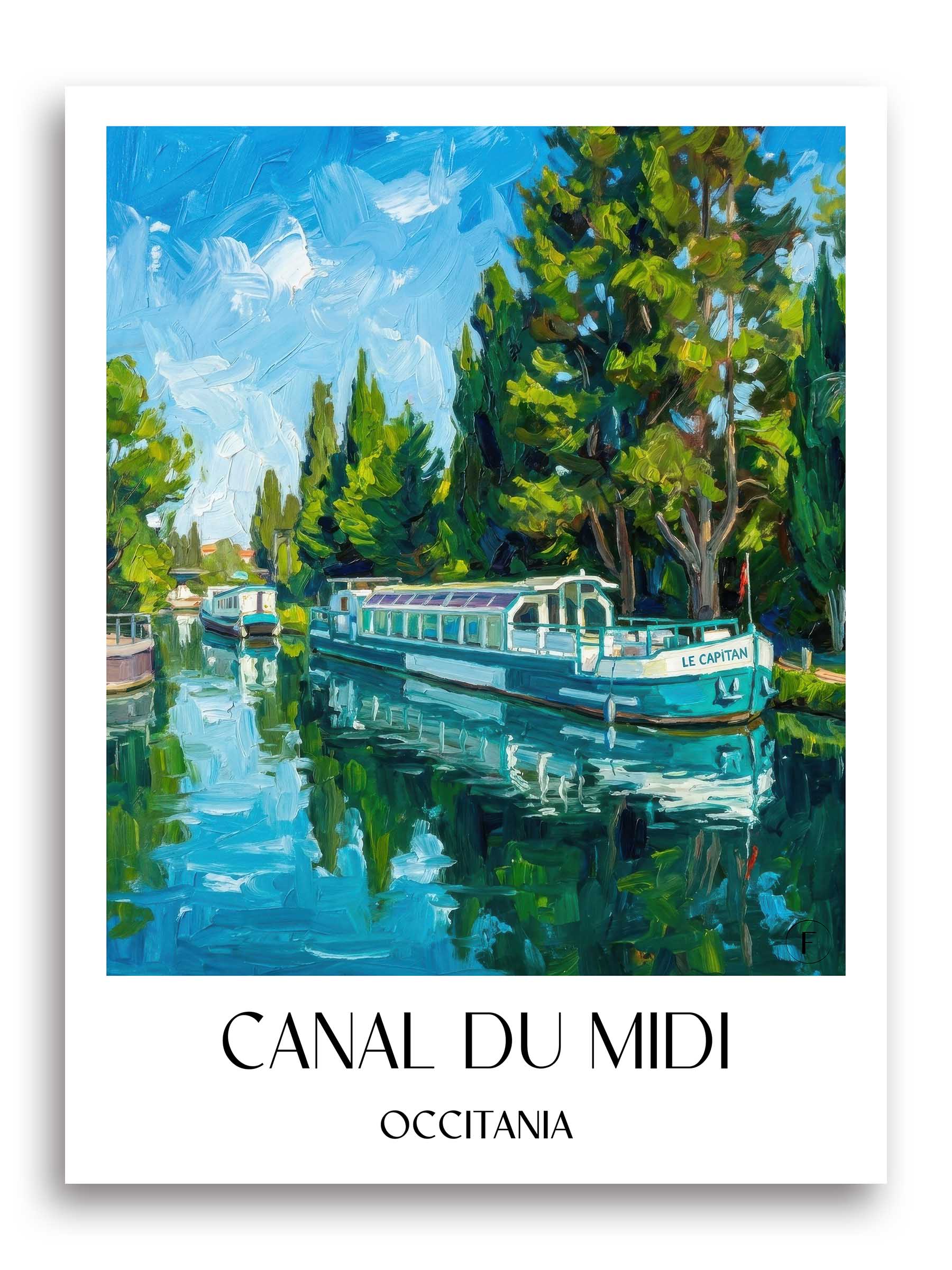 Canal du Midi Poster - Okzitanien - Frankreich Kunstdruck - Ölgemälde von A4 bis A1 - favplace
