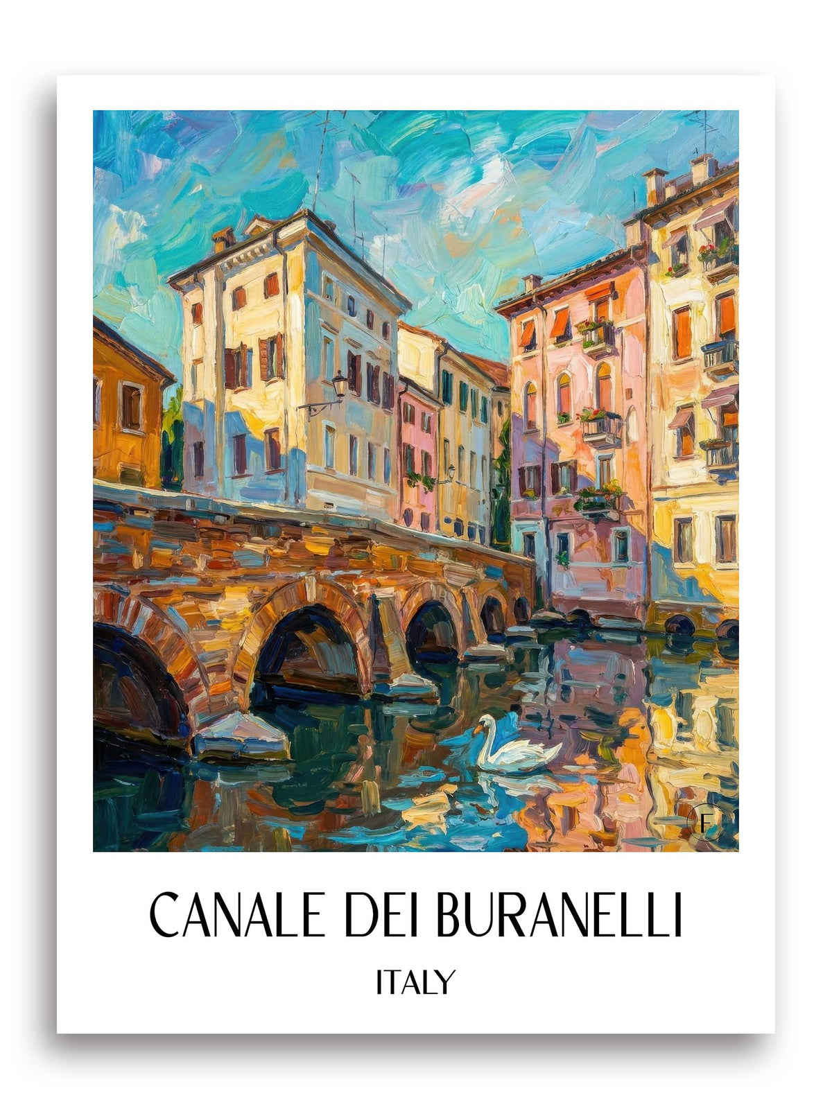 Canale dei Buranelli Poster - Treviso - Italien Kunstdruck - Ölgemälde von A4 bis A1 - favplace
