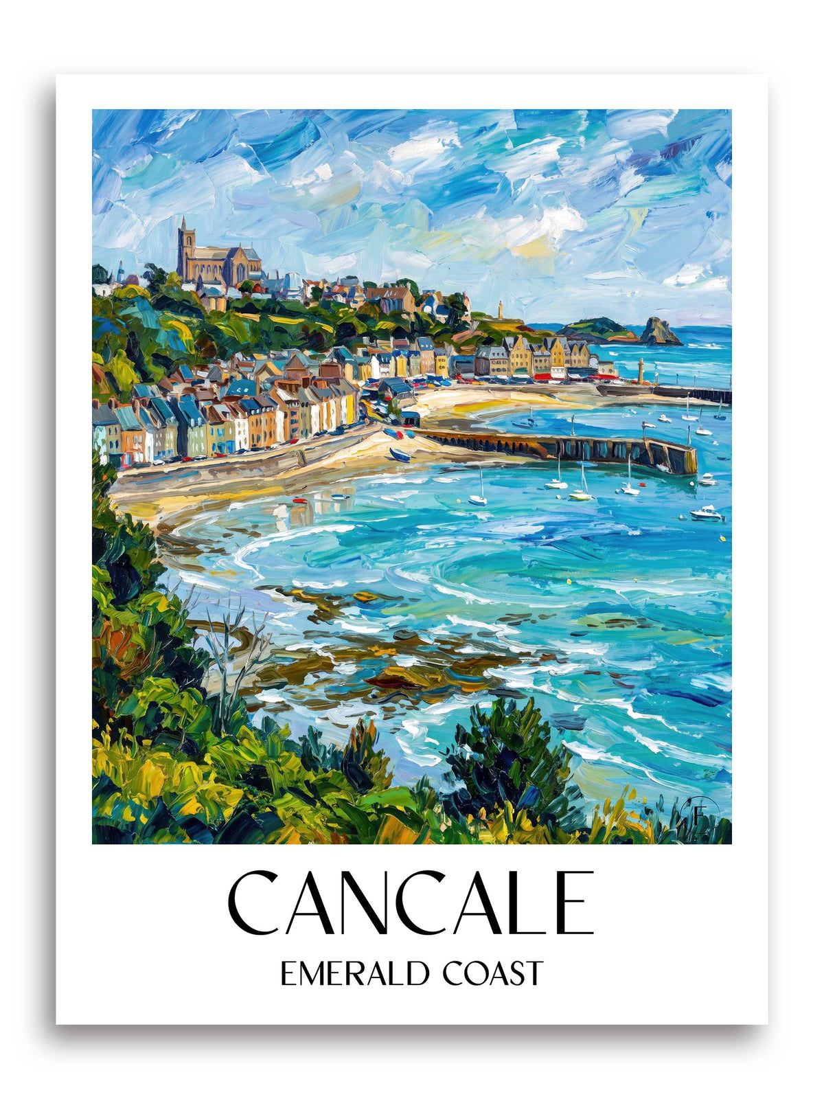 Cancale Poster - Côte d'Émeraude - Frankreich Kunstdruck - Ölgemälde von A4 bis A1 - favplace