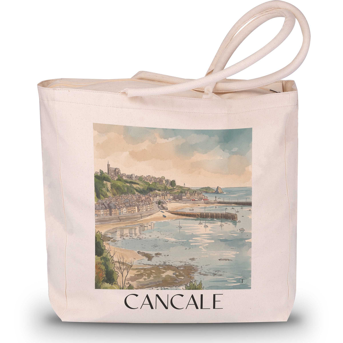 Cancale Shopping Tasche - Côte d'Émeraude - Frankreich Tote Bag - Einkaufstasche im Aquarell Stil - favplace