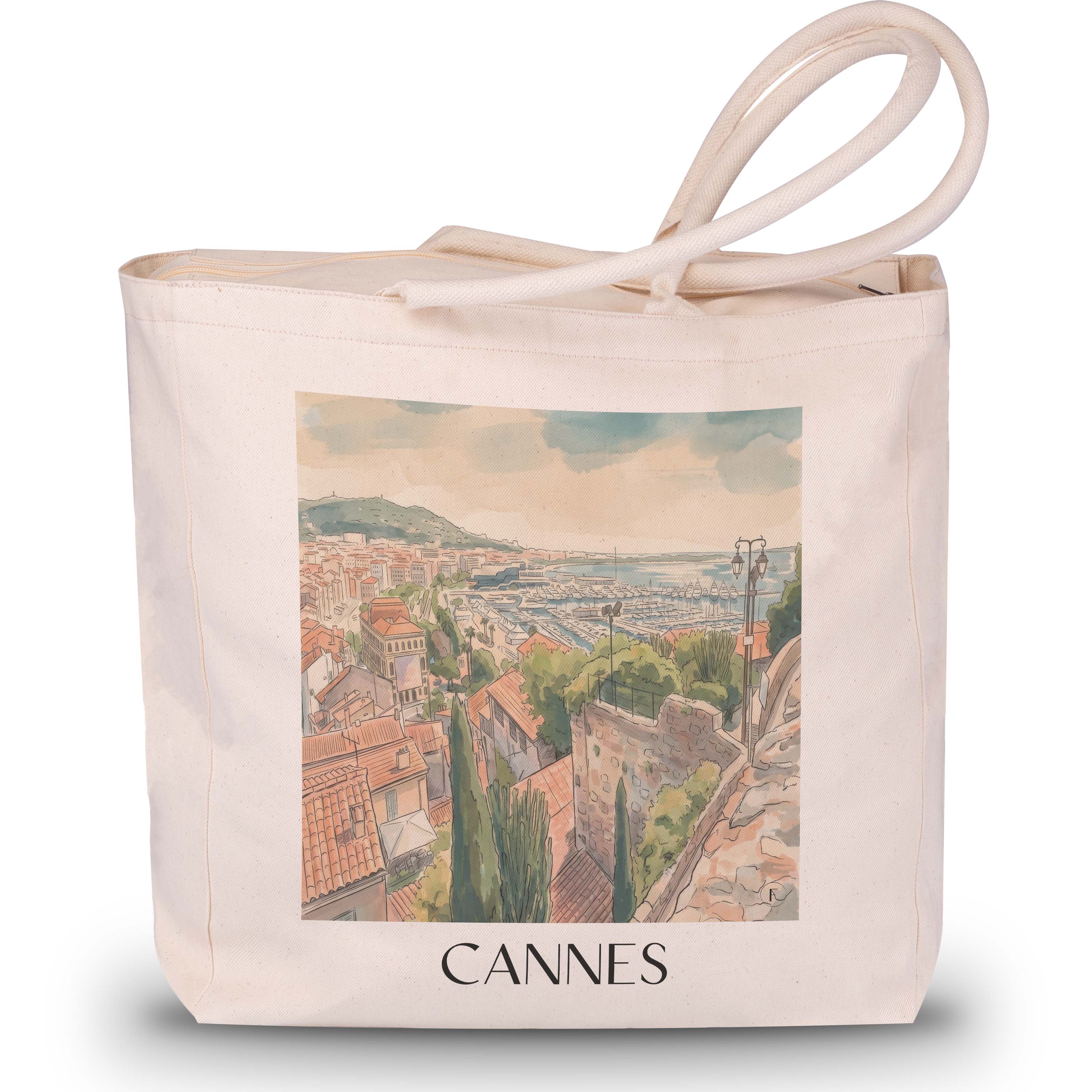 cannes-frankreich-einkaufstasche-aquarell