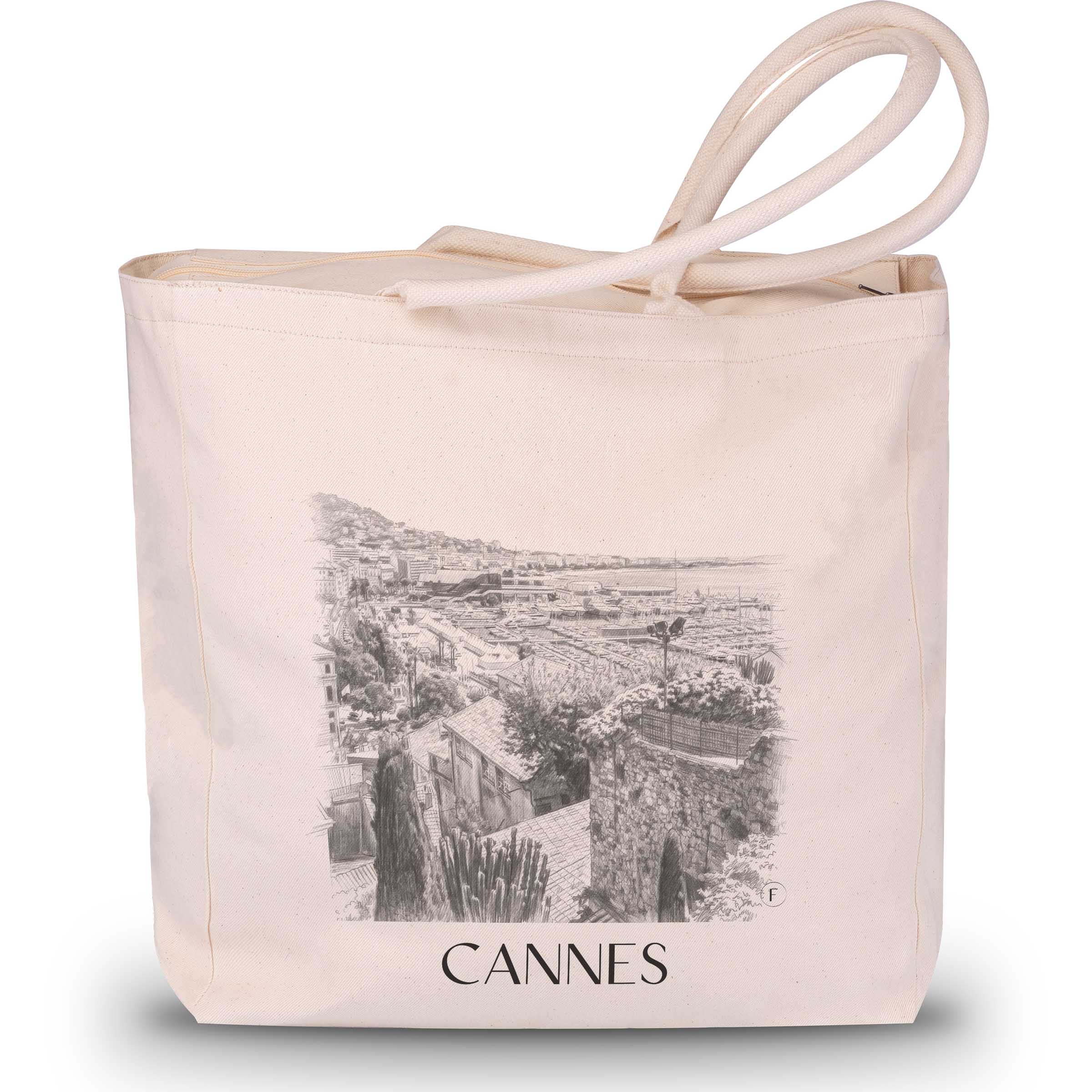 cannes-frankreich-einkaufstasche-bleistift-zeichnung-drawing