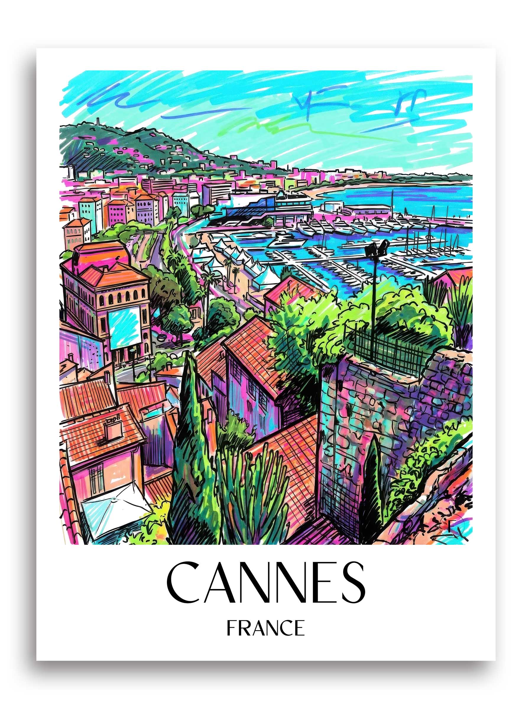Cannes Poster - - Frankreich Kunstdruck - Tag Graffiti von A4 bis A1 - favplace