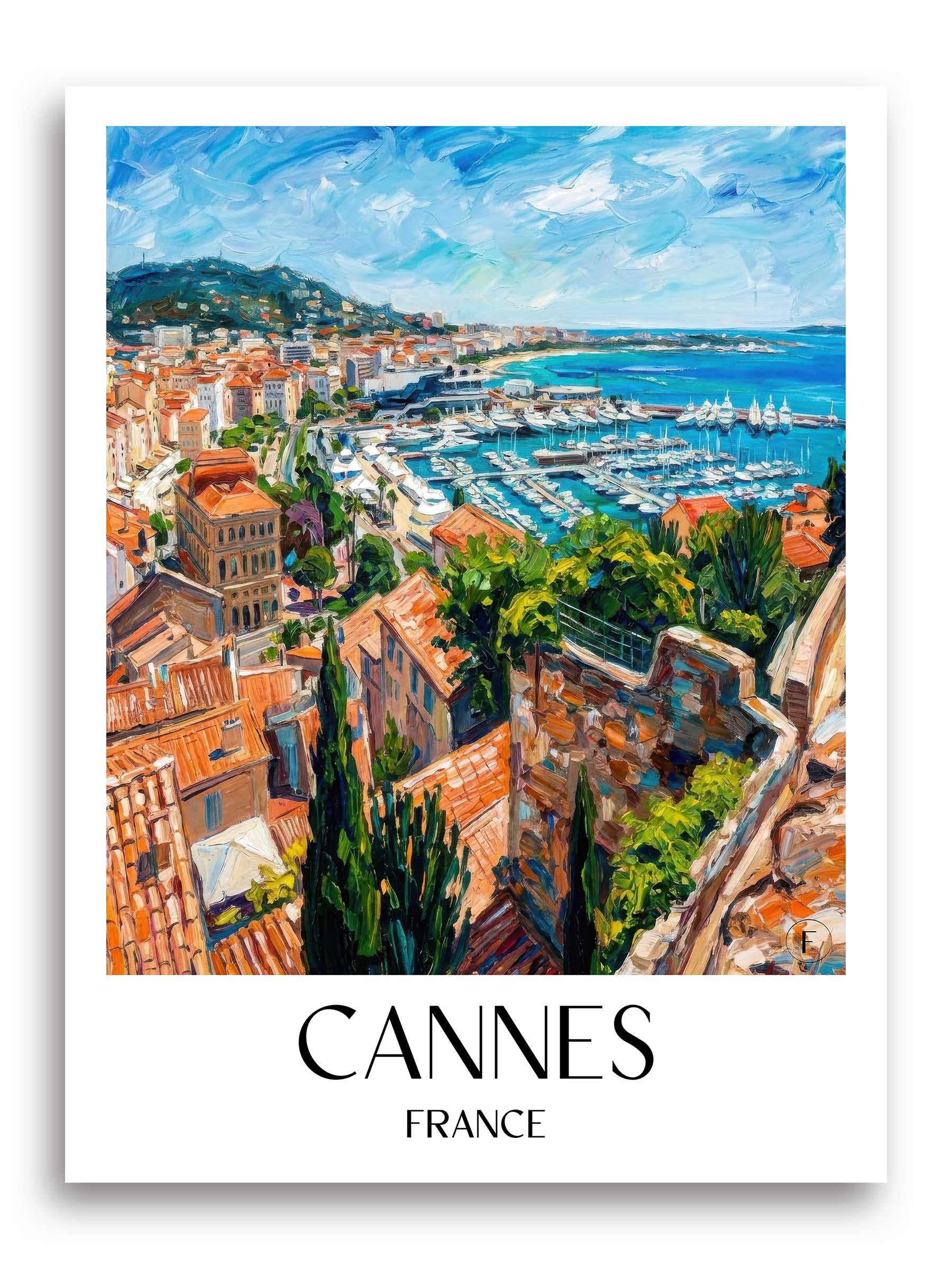Cannes Poster - - Frankreich Kunstdruck - Ölgemälde von A4 bis A1 - favplace