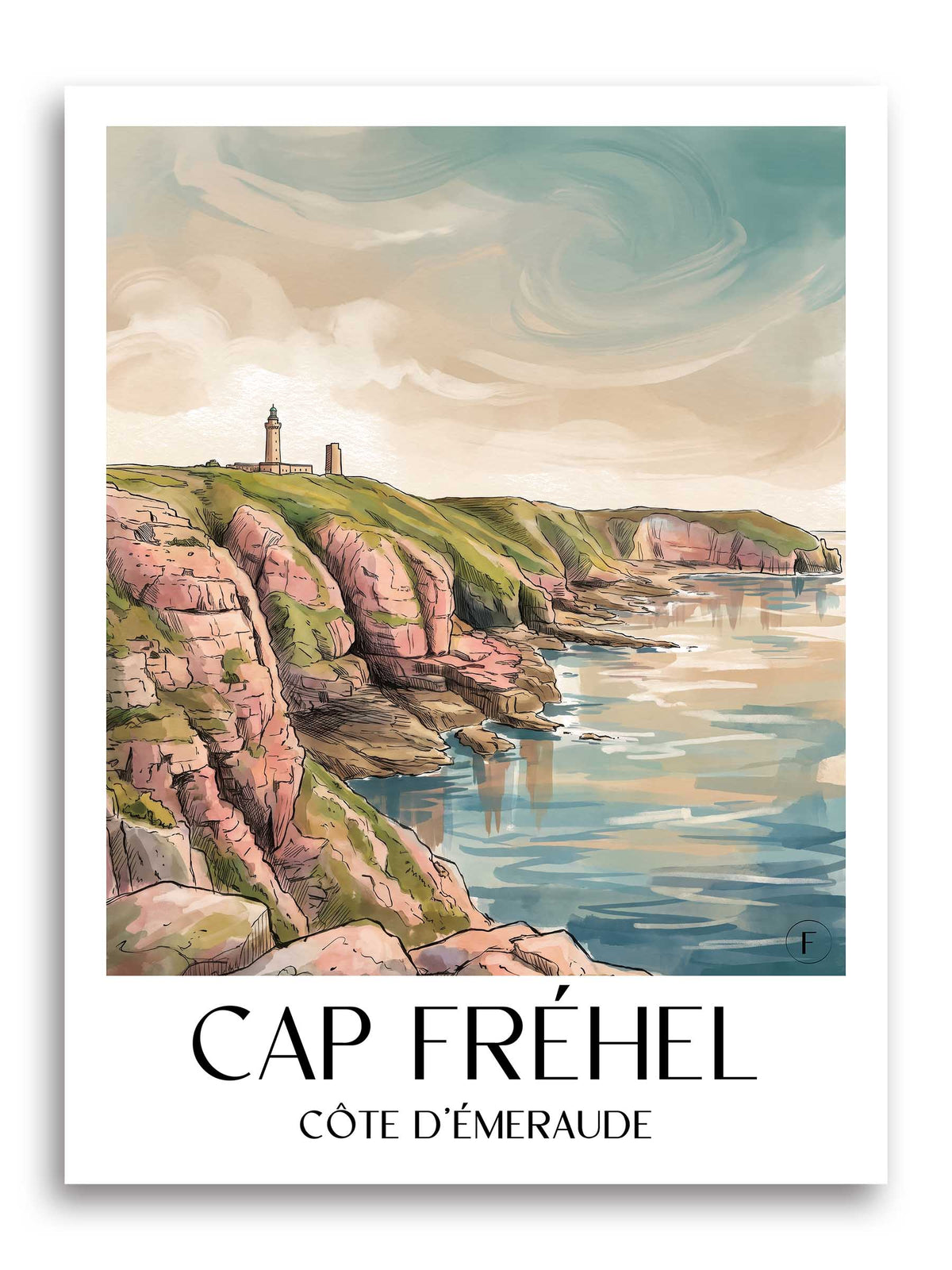 cap-fréhel-côte-d'émeraude-frankreich-poster-aquarell