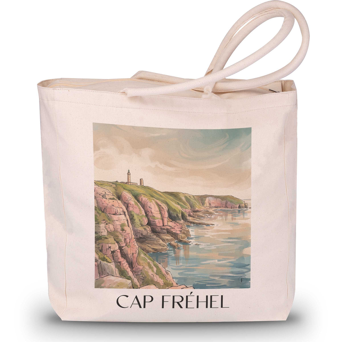 Cap Fréhel Shopping Tasche - Côte d'Émeraude - Frankreich Tote Bag - Einkaufstasche im Aquarell Stil