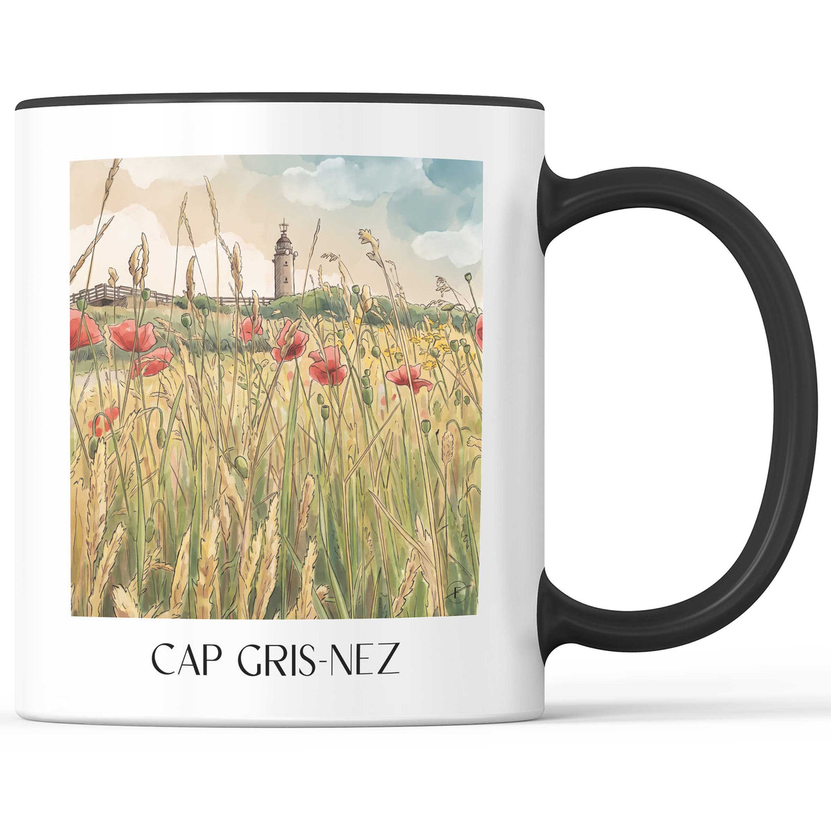 cap-gris-nez-côte-d'opale-frankreich-kaffeebecher-aquarell