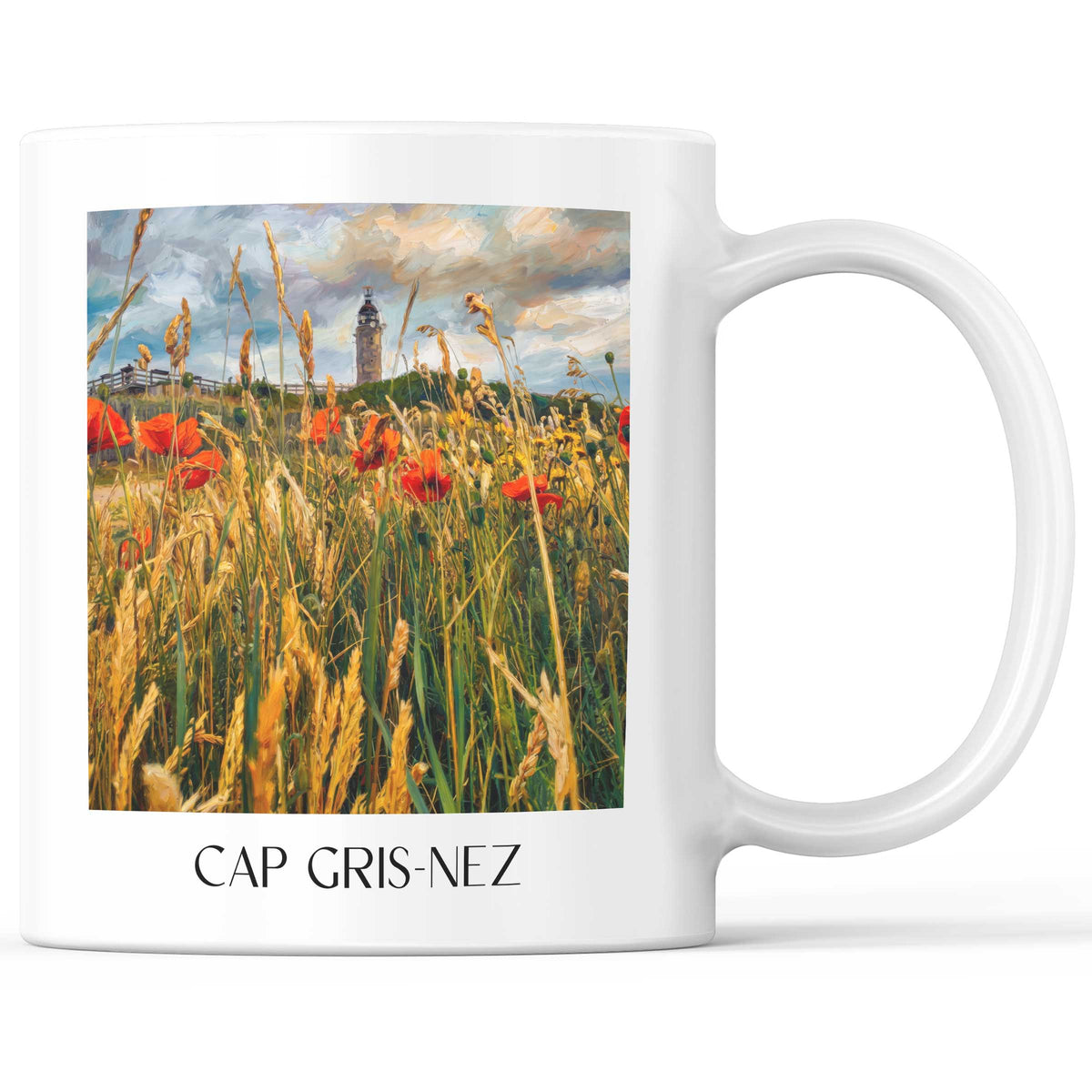 Cap Gris-Nez Kaffeebecher - Côte d'Opale - Frankreich Becher - Kaffeetasse im Ölgemälde Stil - favplace