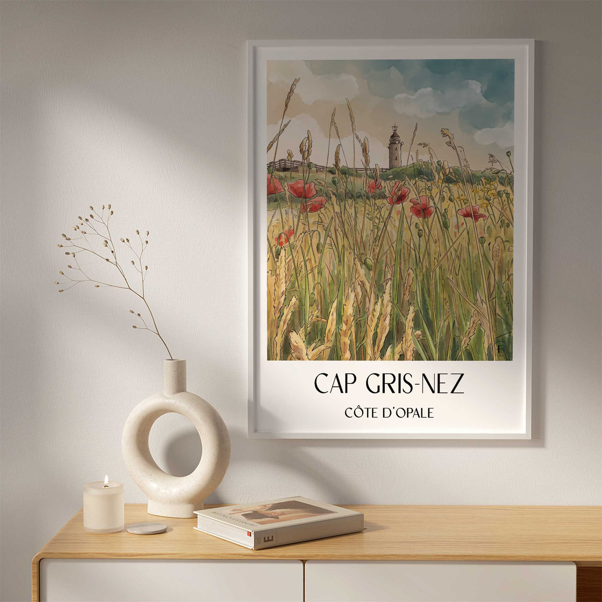 cap-gris-nez-côte-d'opale-frankreich-poster-aquarell