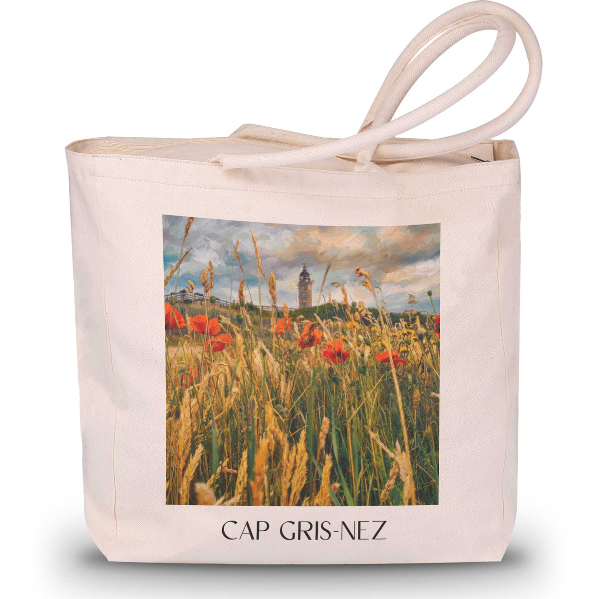 Cap Gris-Nez Shopping Tasche - Côte d'Opale - Frankreich Tote Bag - Einkaufstasche im Ölgemälde Stil - favplace