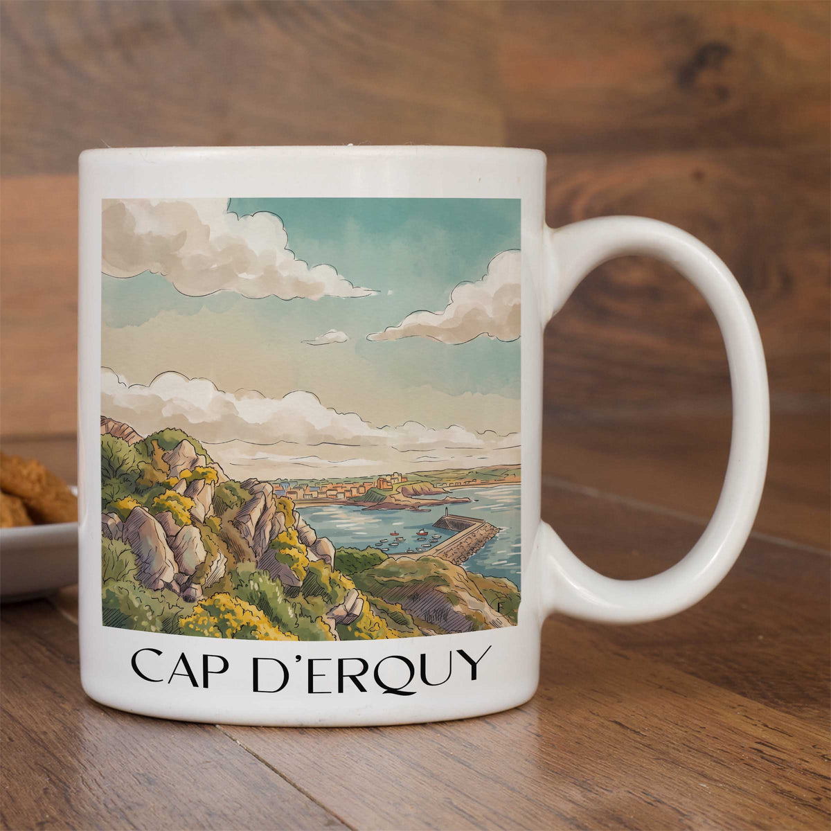 cap-d'erquy-côte-d'émeraude-frankreich-kaffeebecher-aquarell