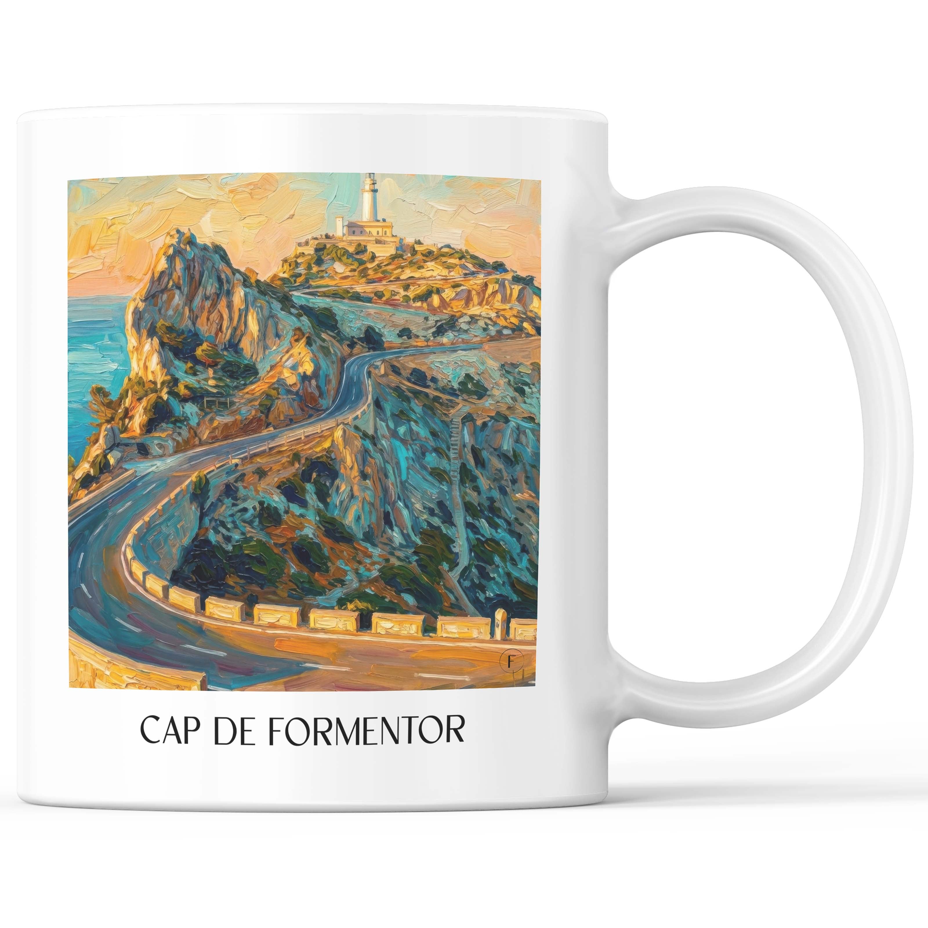 Cap de Formentor Kaffeebecher - Mallorca - Spanien Becher - Kaffeetasse im Ölgemälde Stil - favplace