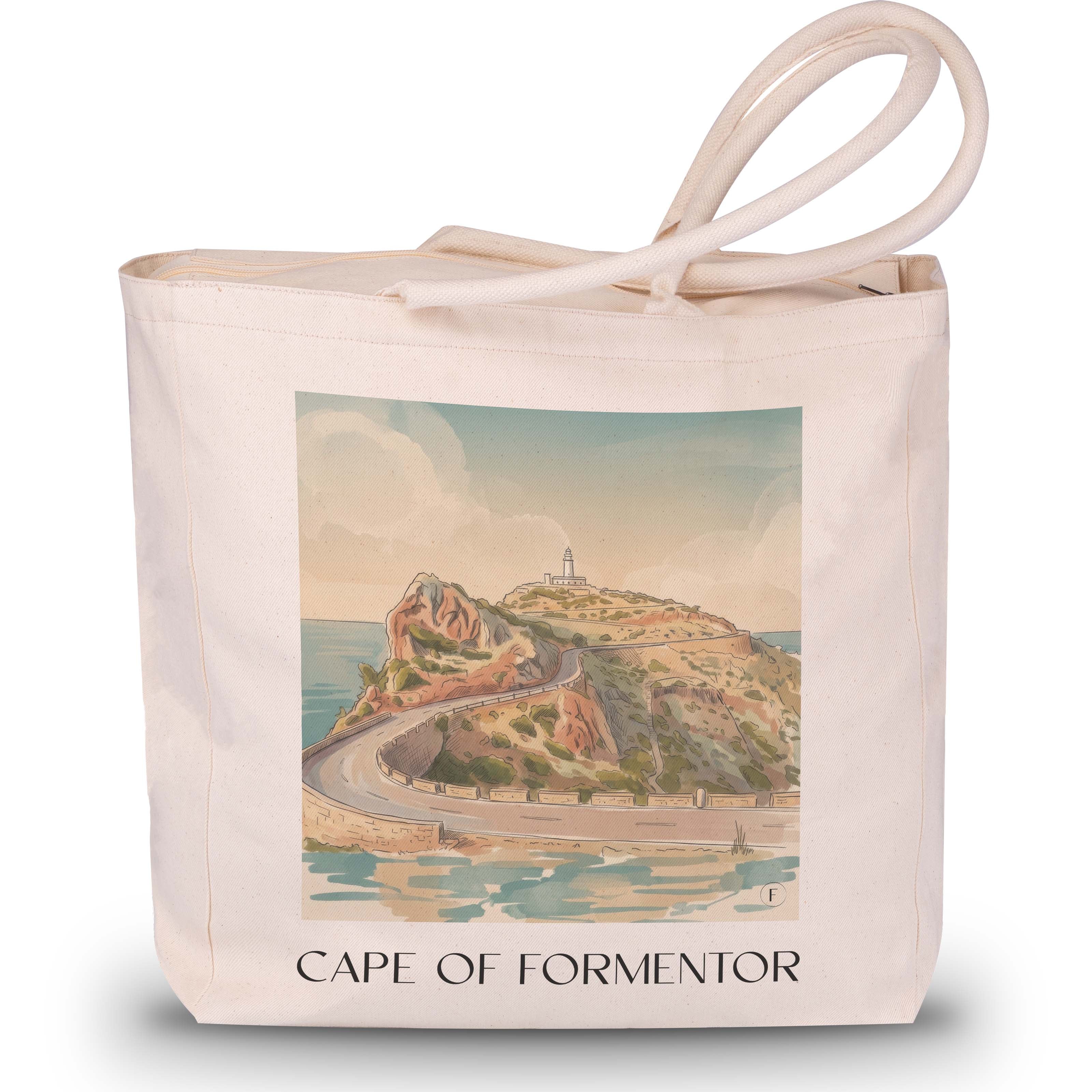 Cap de Formentor Shopping Tasche - Mallorca - Spanien Tote Bag - Einkaufstasche im Aquarell Stil - favplace