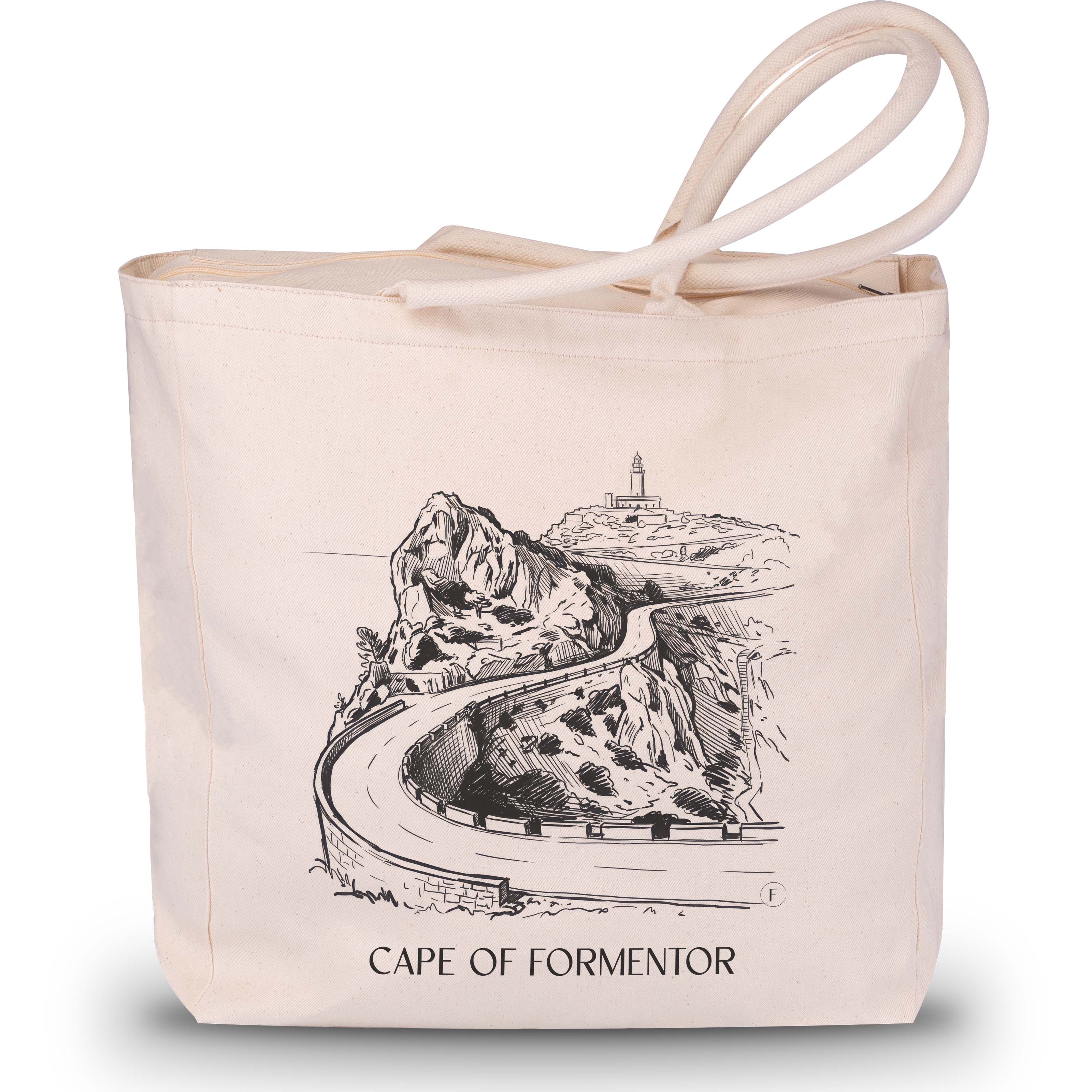Cap de Formentor Shopping Tasche - Mallorca - Spanien Tote Bag - Einkaufstasche im Skizze Stil - favplace