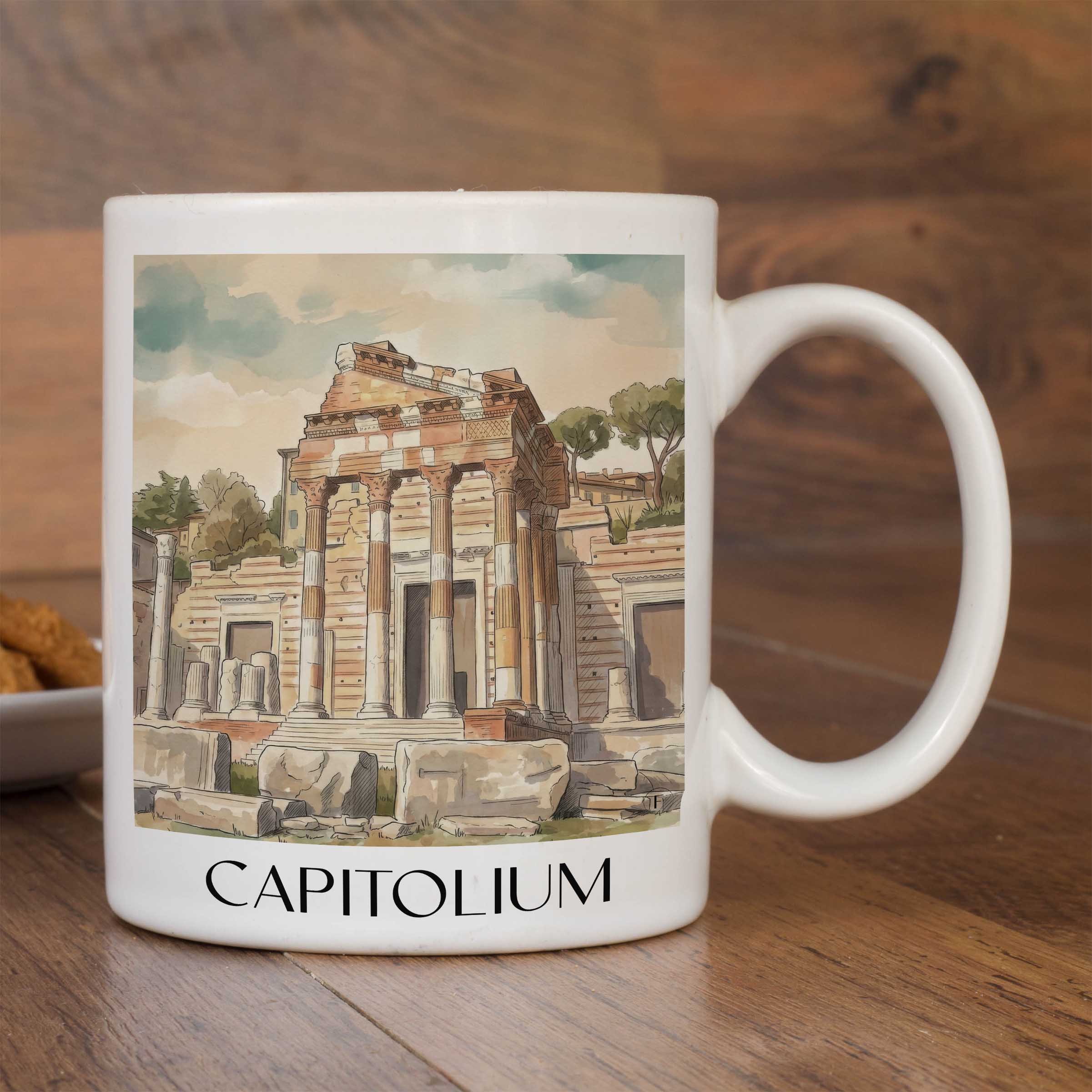 capitolium-brescia-italien-kaffeebecher-aquarell