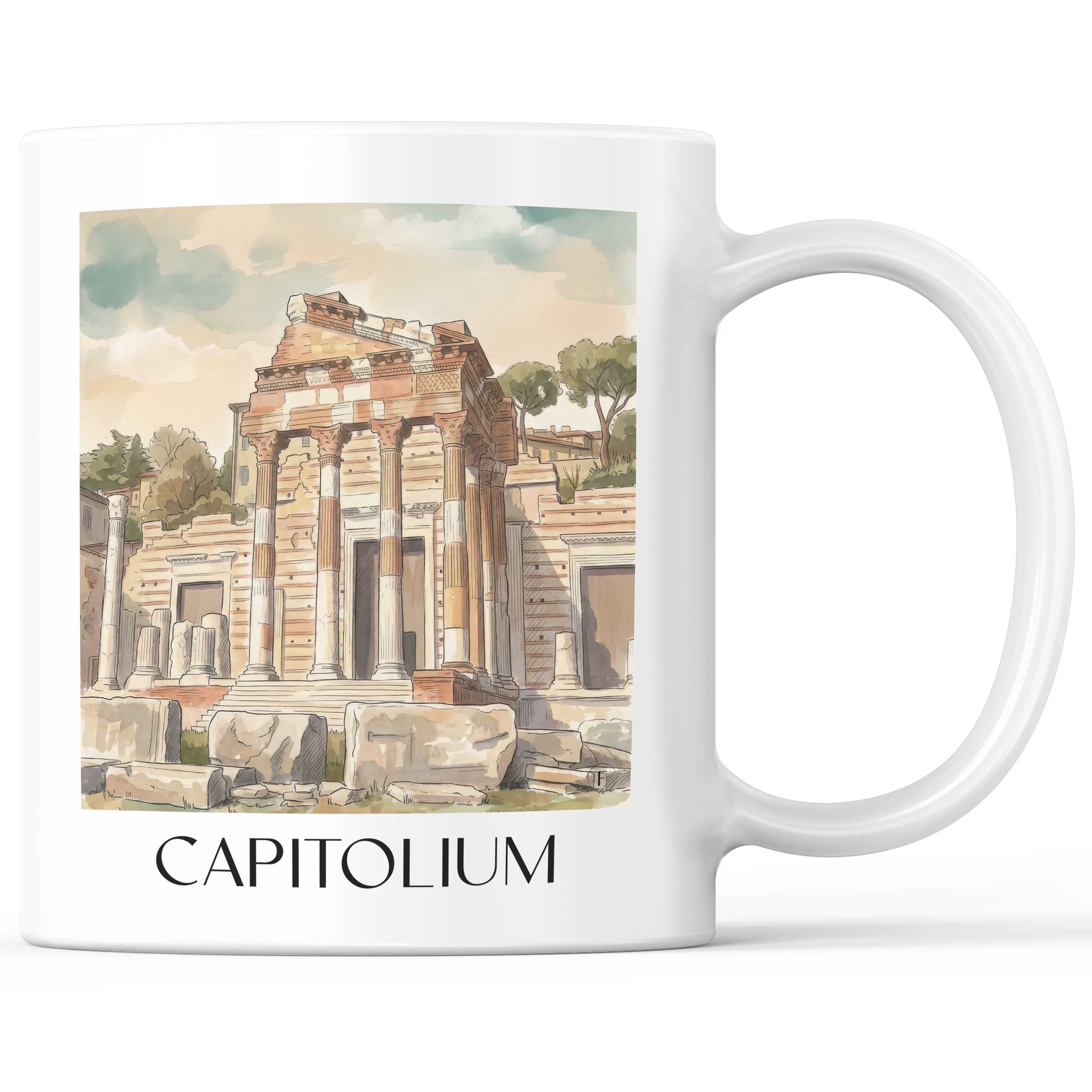 Capitolium Kaffeebecher - Brescia - Italien Becher - Kaffeetasse im Aquarell Stil - favplace