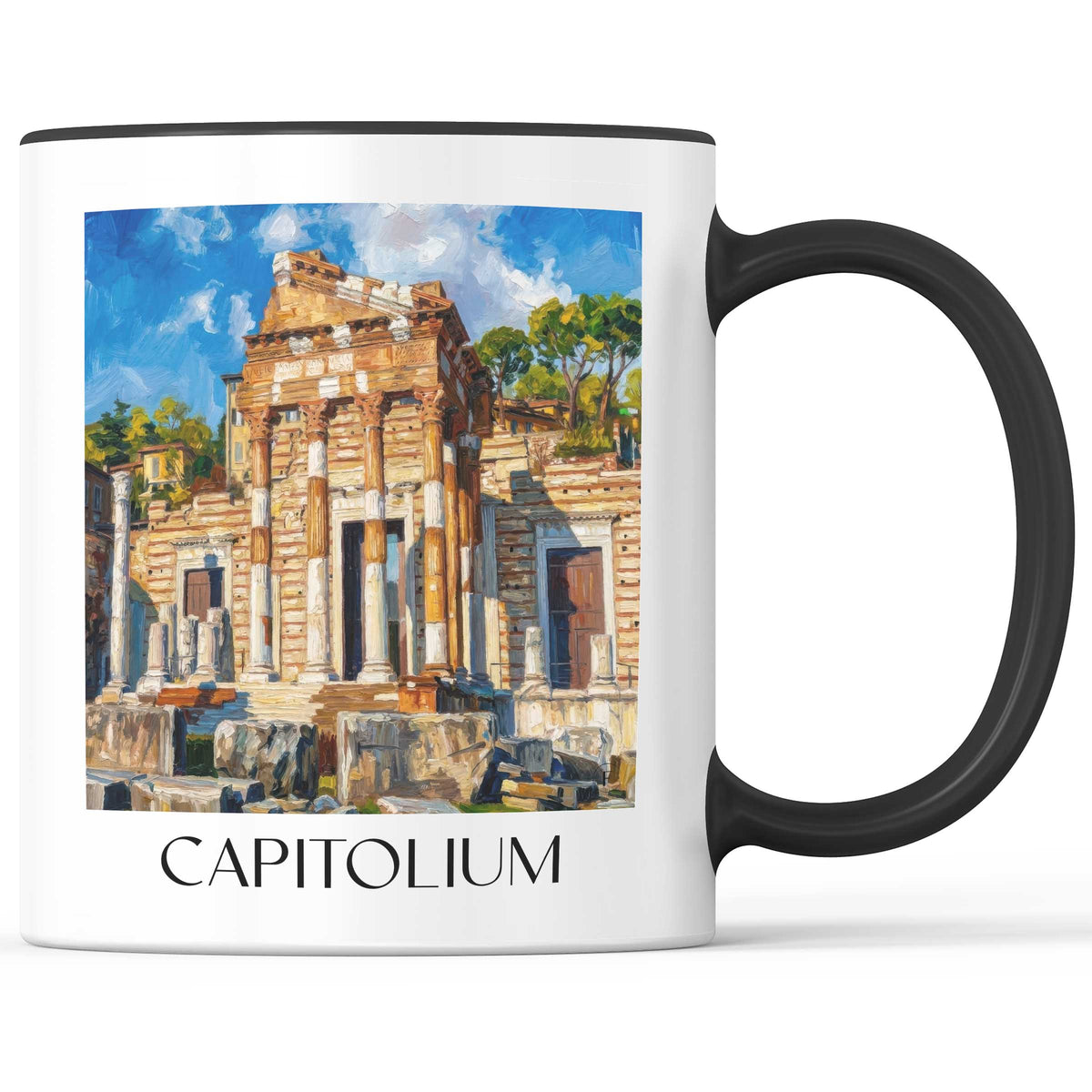 Capitolium Kaffeebecher - Brescia - Italien Becher - Kaffeetasse im Ölgemälde Stil - favplace