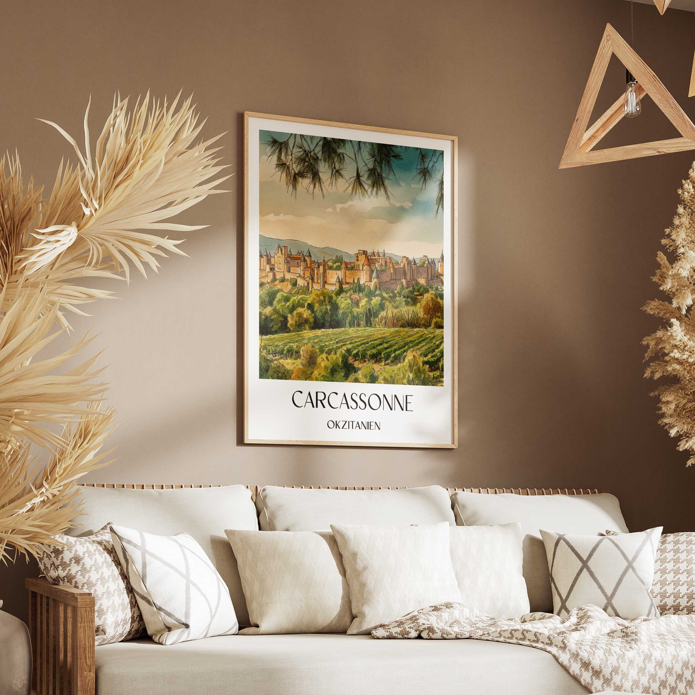 carcassonne-okzitanien-frankreich-poster-aquarell